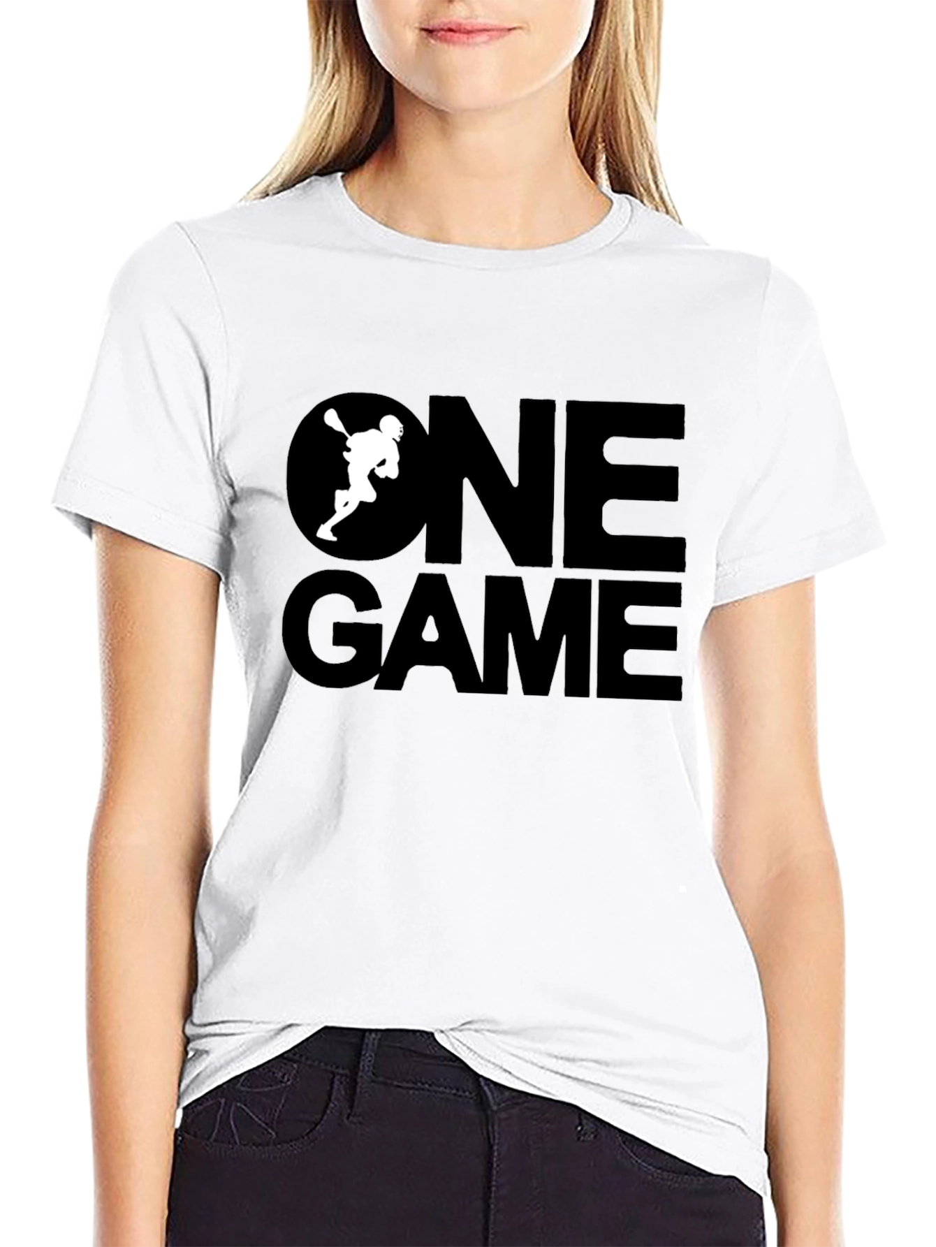 One Game Lacrosse Graphic Tee - Black