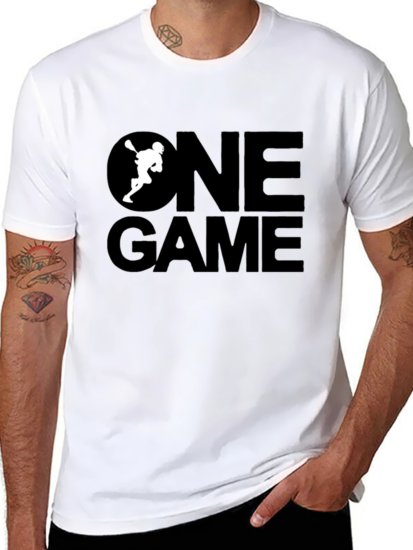 One Game Lacrosse Graphic Tee - Black