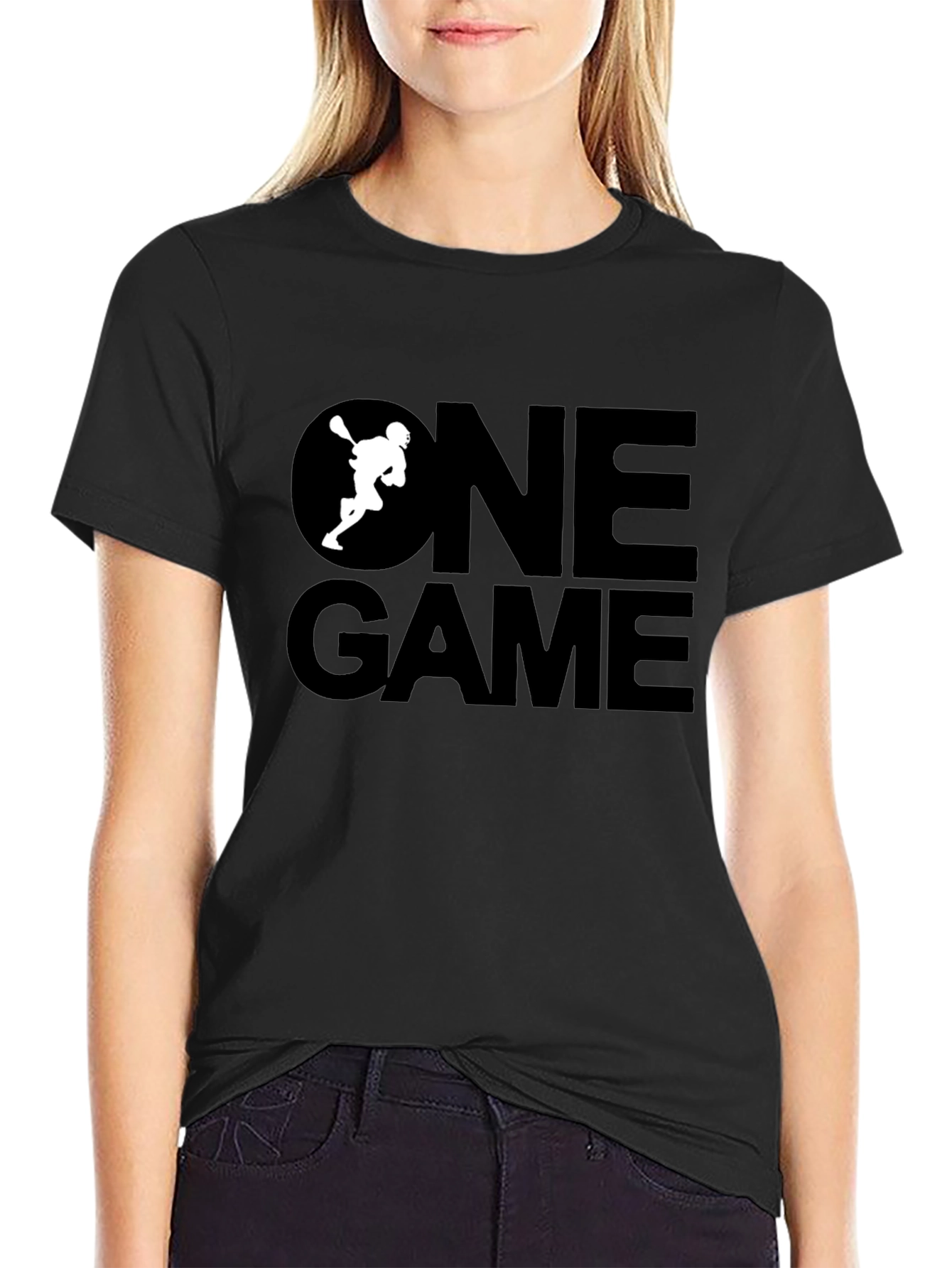 One Game Lacrosse Graphic Tee - Black