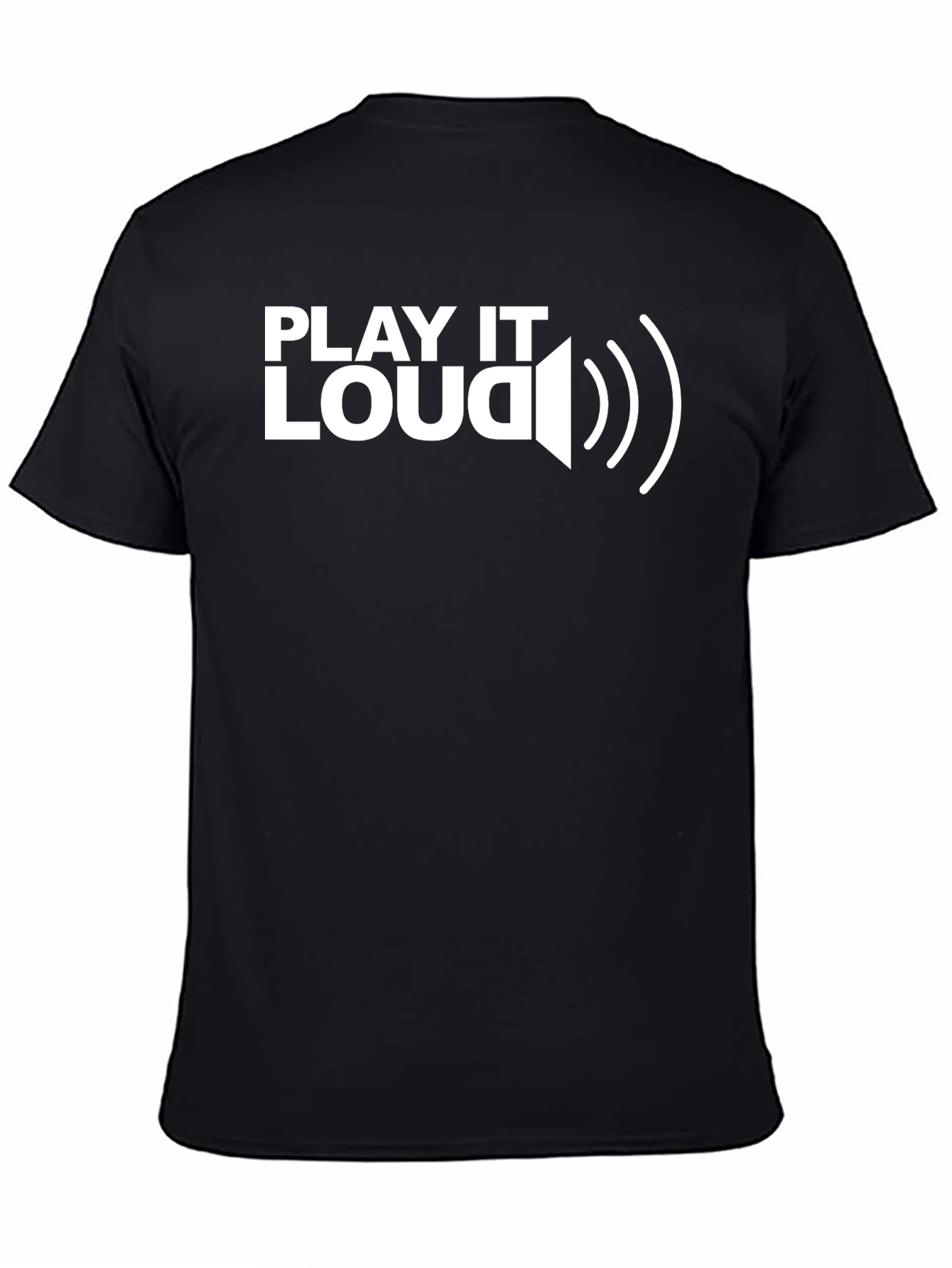 Play It Loud Graphic Tee - Black Cotton T-Shirt
