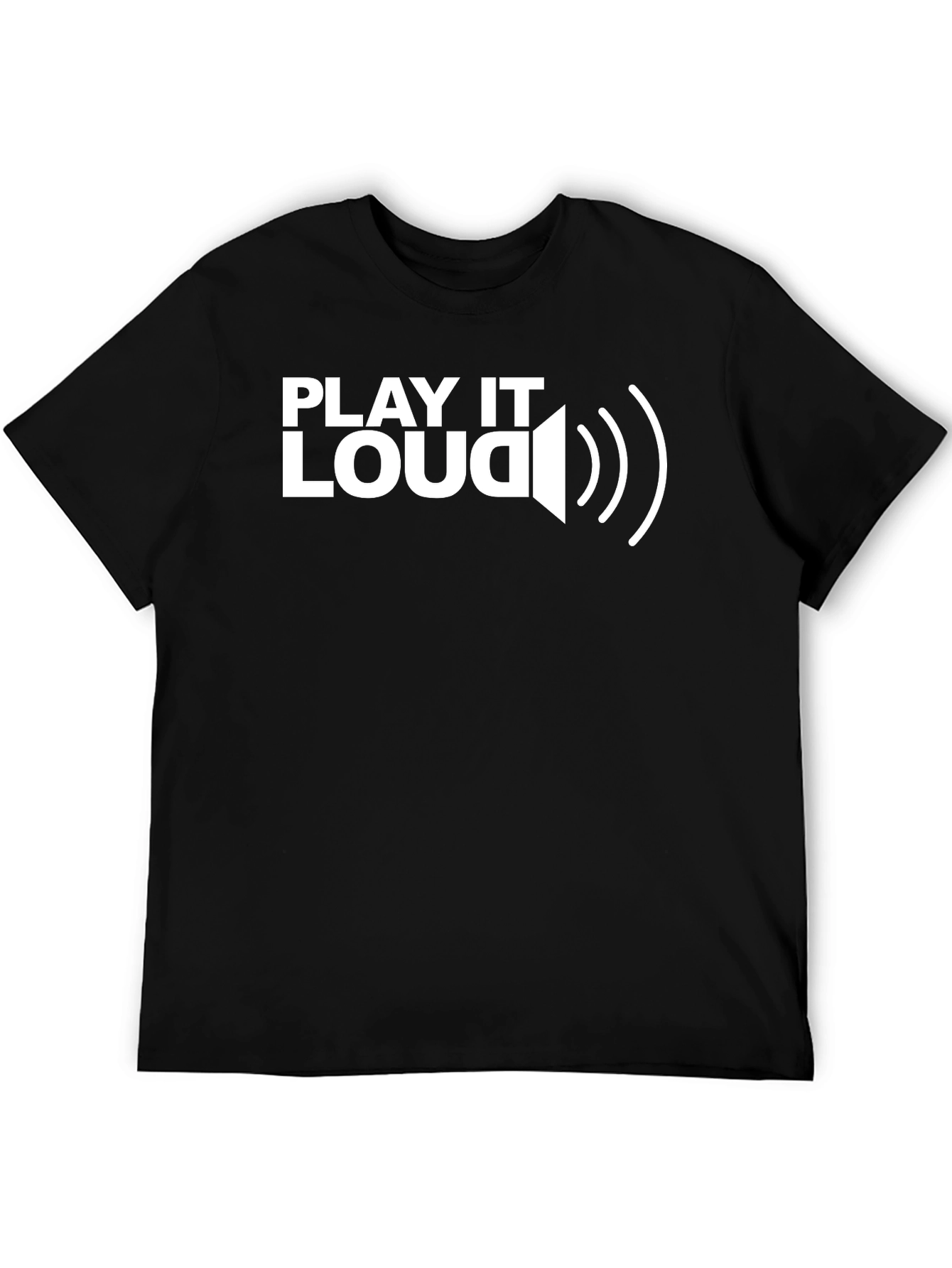 Play It Loud Graphic Tee - Black Cotton T-Shirt
