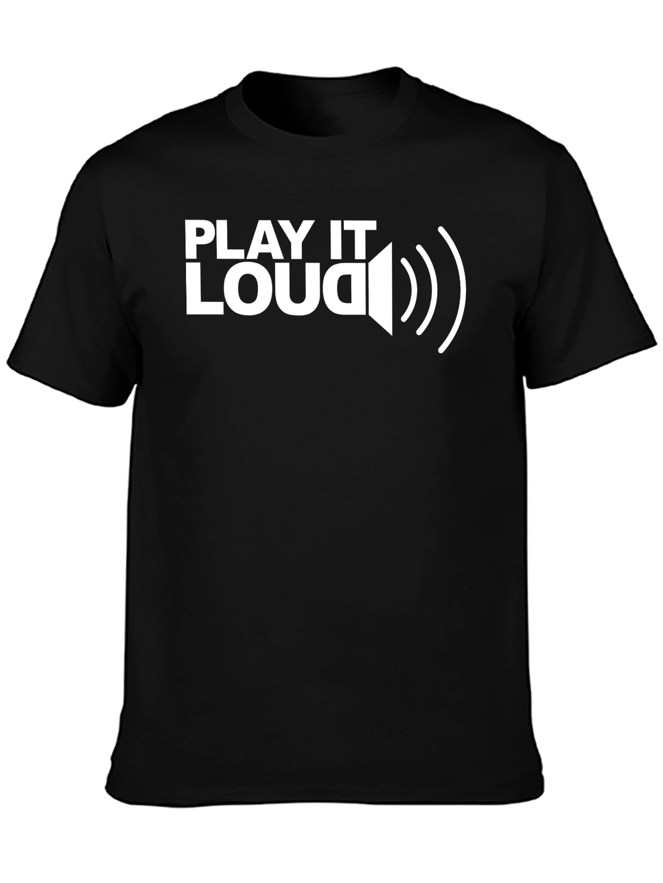 Play It Loud Graphic Tee - Black Cotton T-Shirt