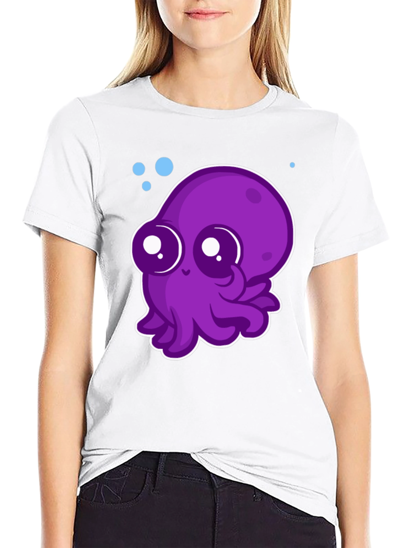 Cute Purple Octopus Graphic Tee