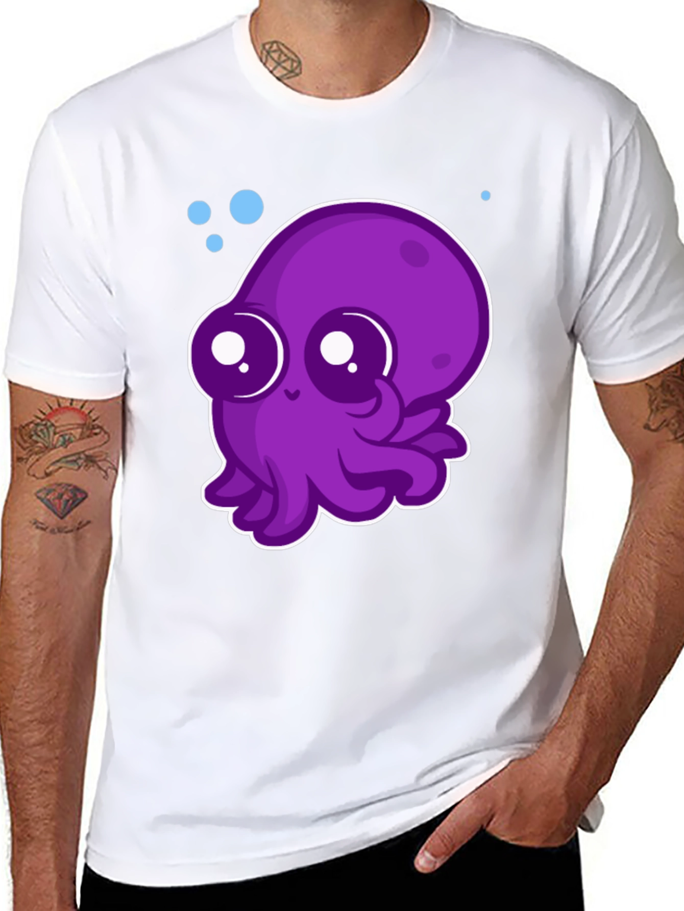 Cute Purple Octopus Graphic Tee