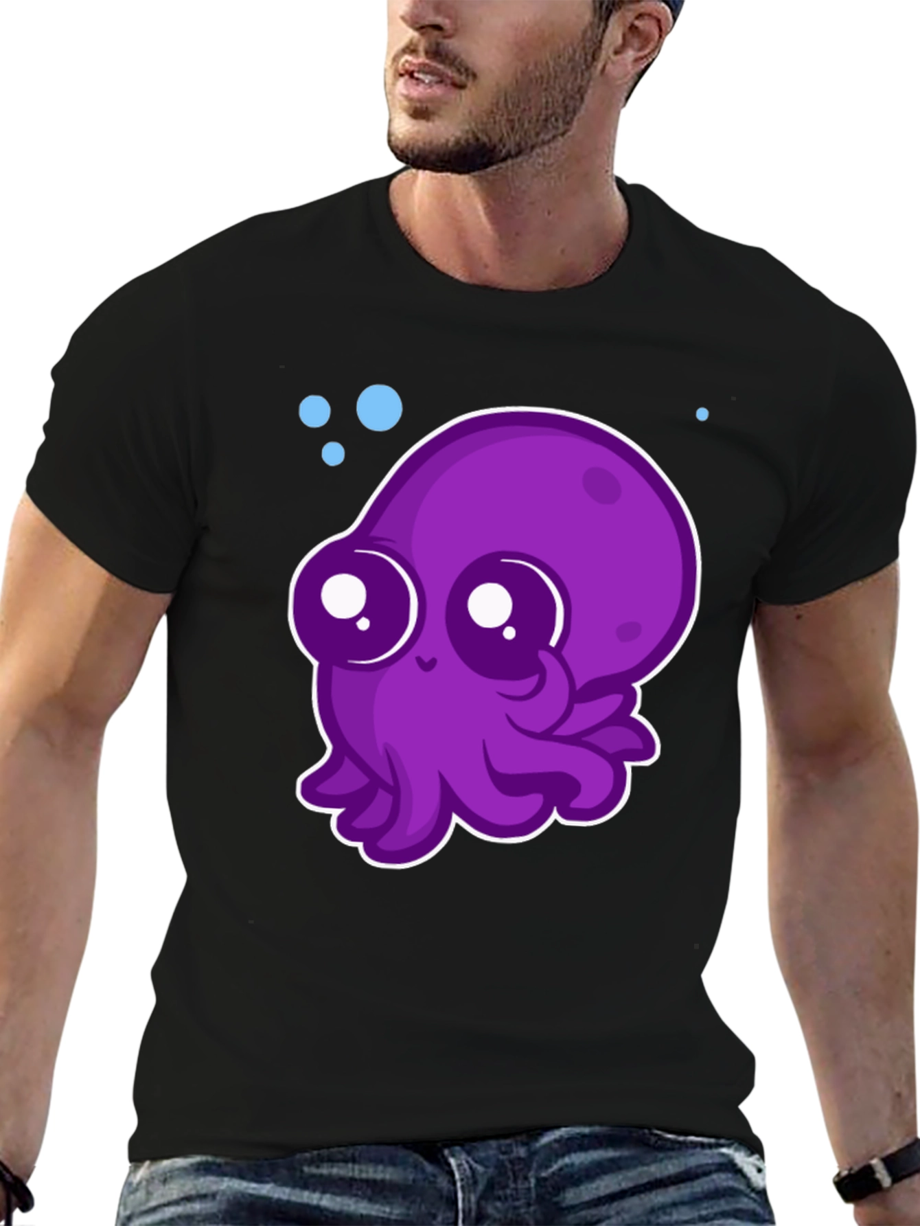 Cute Purple Octopus Graphic Tee
