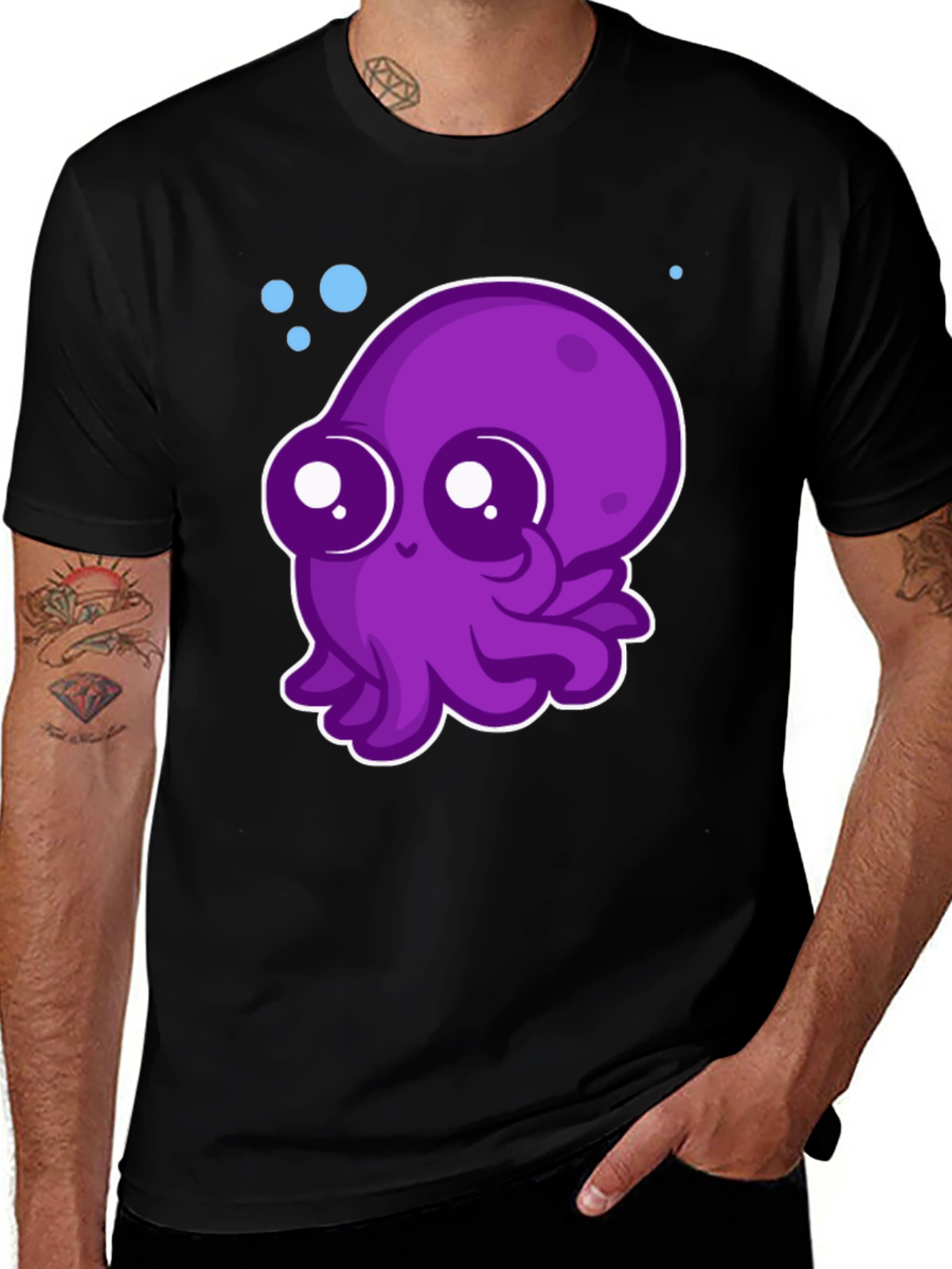 Cute Purple Octopus Graphic Tee