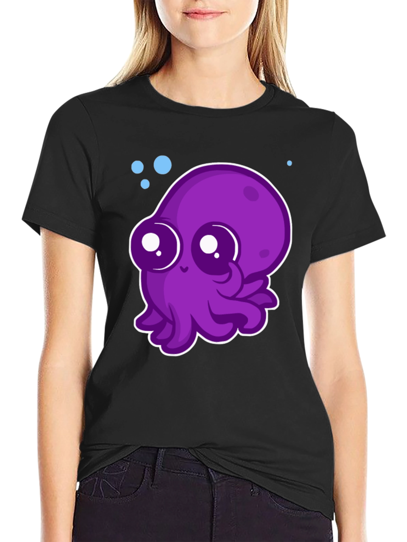 Cute Purple Octopus Graphic Tee