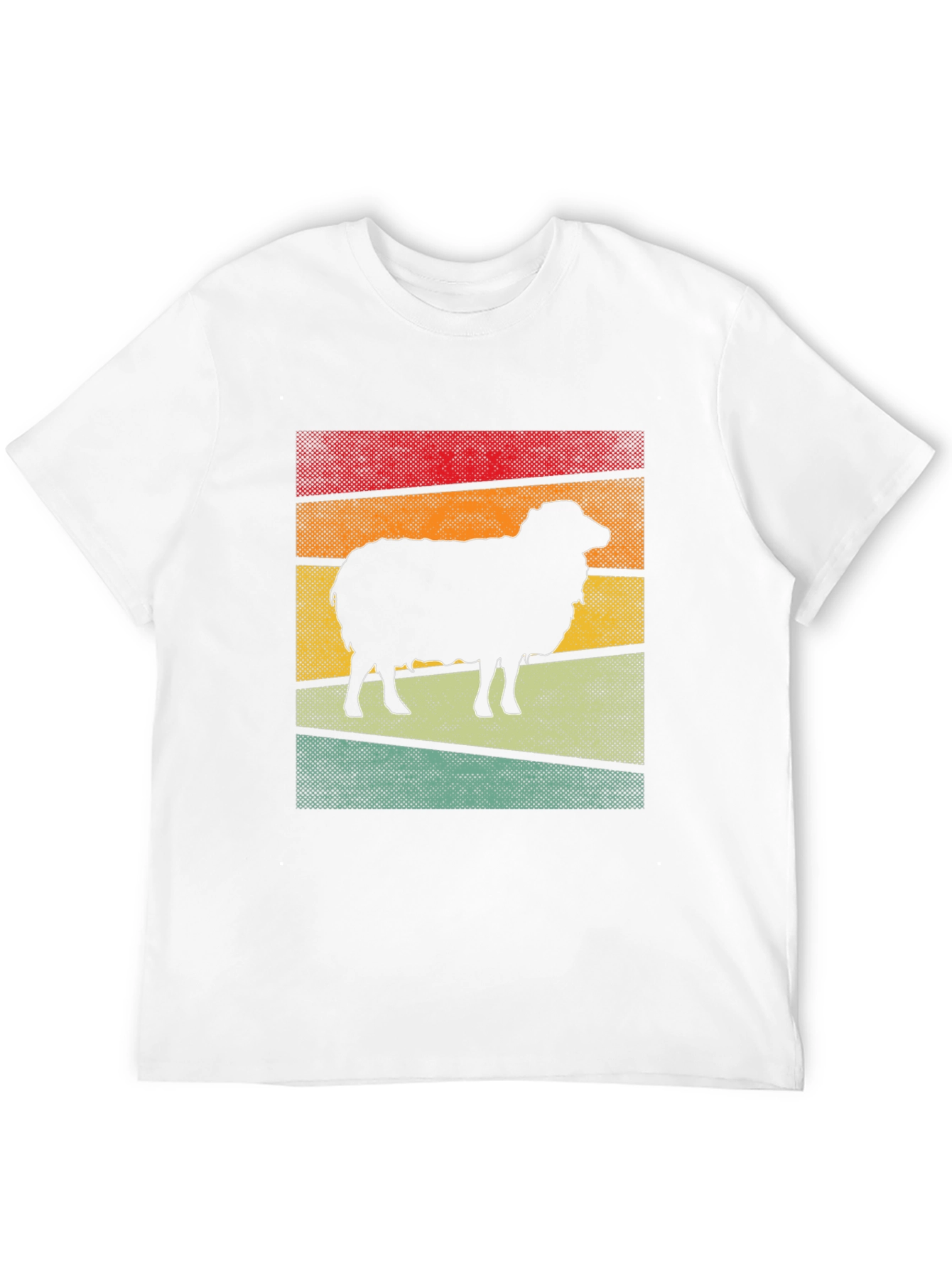 Retro Sheep Graphic Tee - Black Cotton T-Shirt