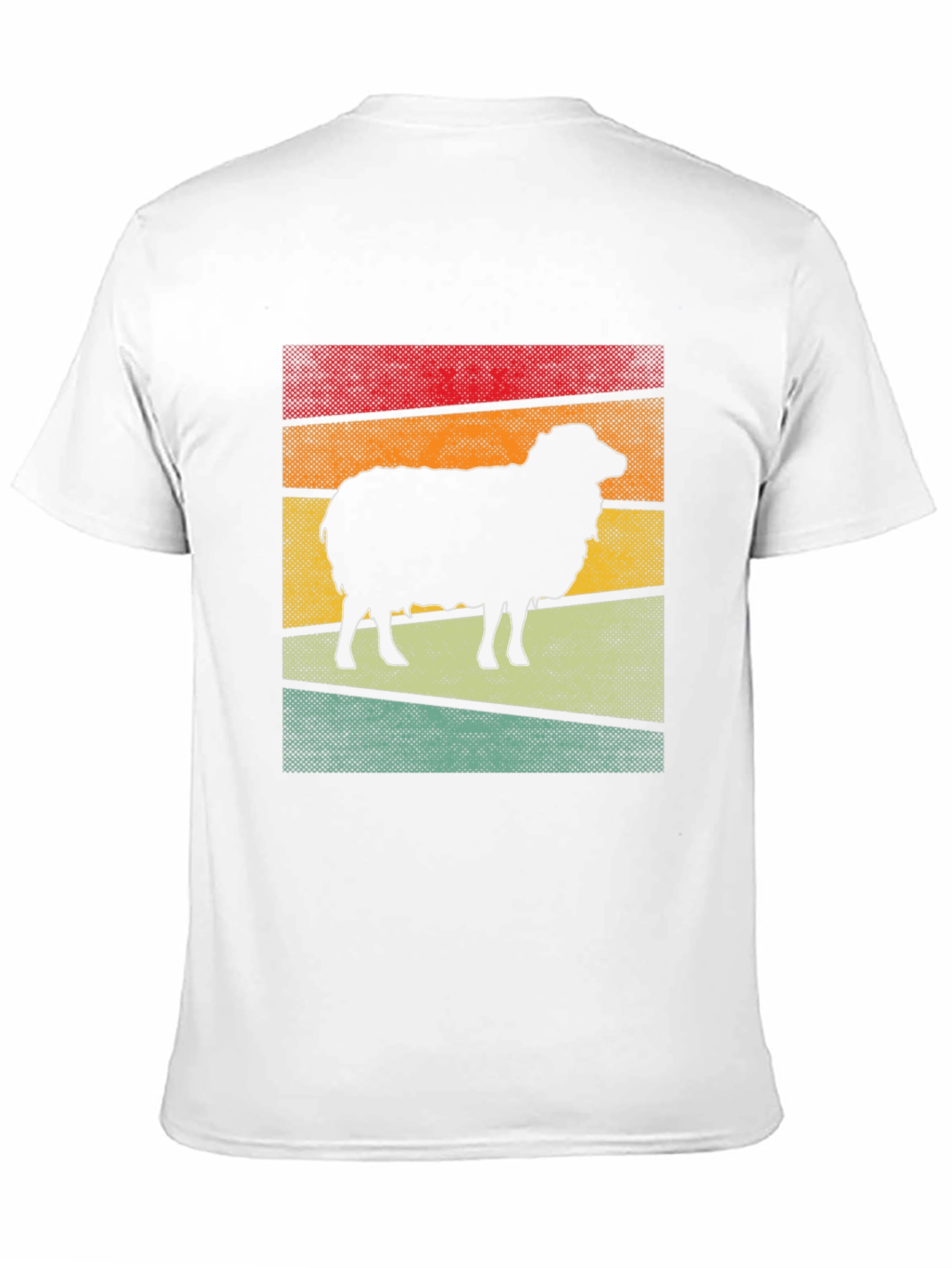 Retro Sheep Graphic Tee - Black Cotton T-Shirt