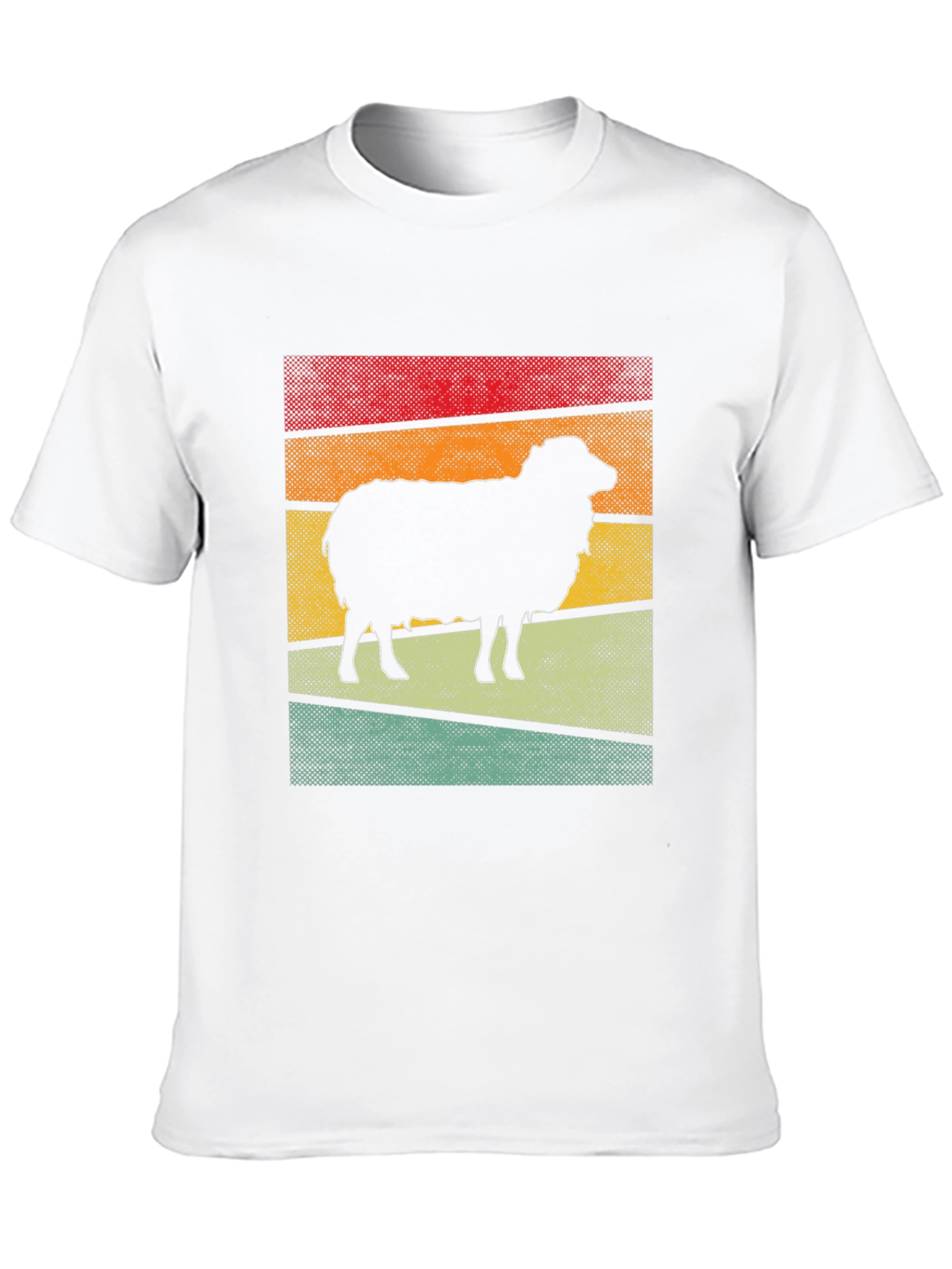 Retro Sheep Graphic Tee - Black Cotton T-Shirt