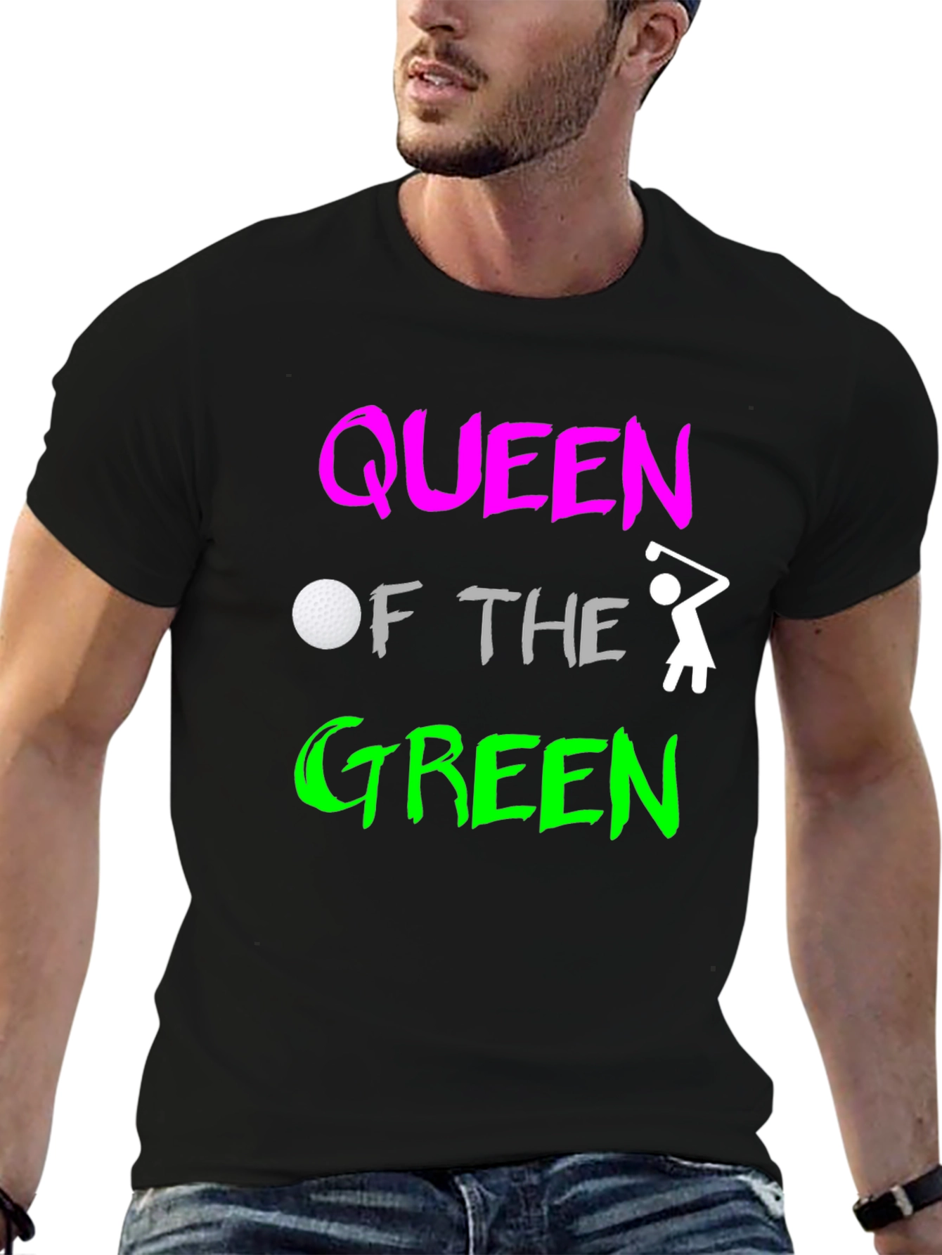 Queen of the Green Womens Golf T-Shirt