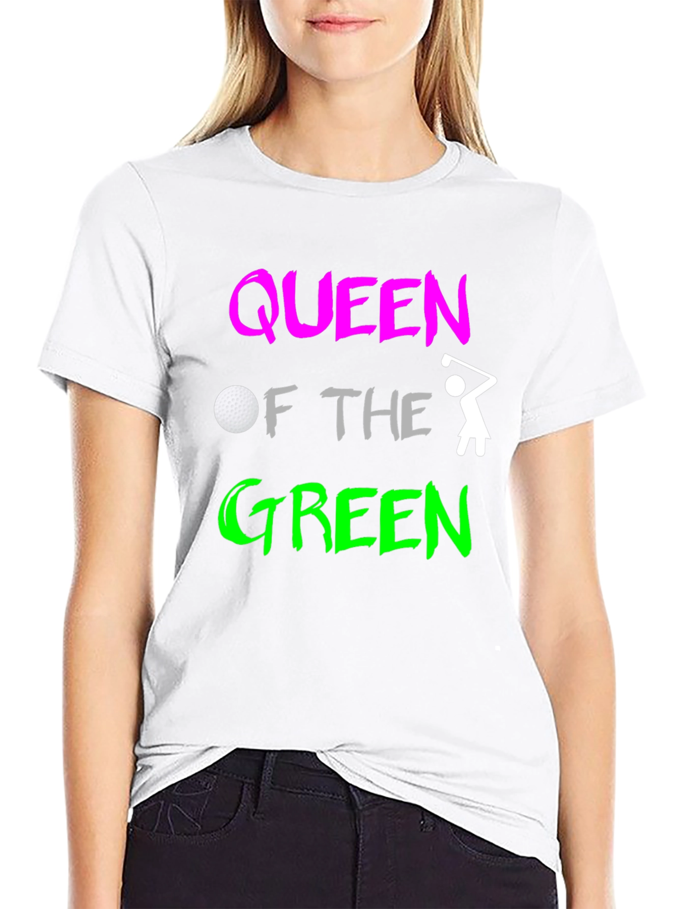 Queen of the Green Womens Golf T-Shirt