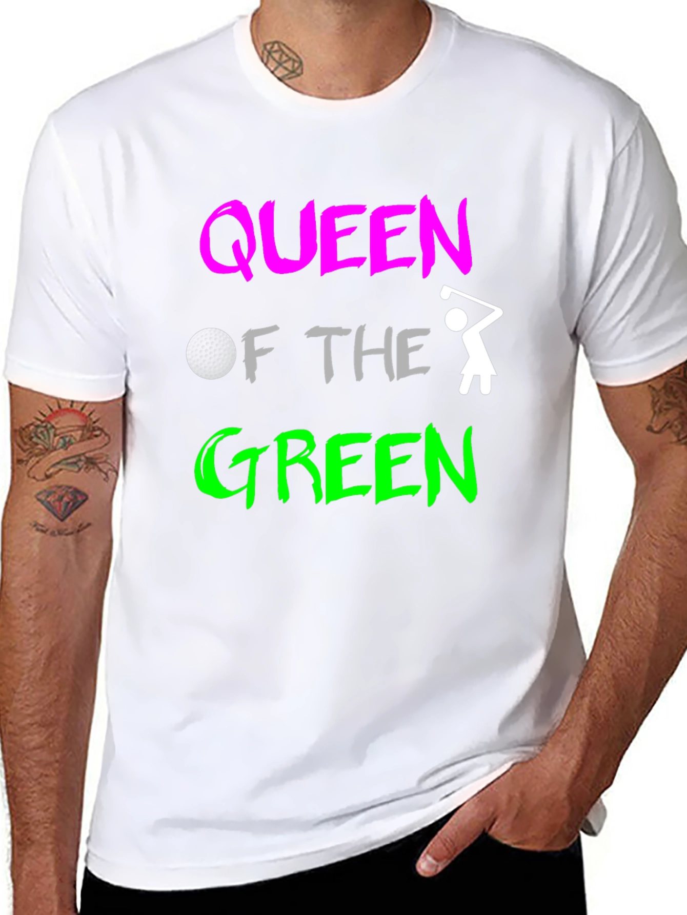 Queen of the Green Womens Golf T-Shirt