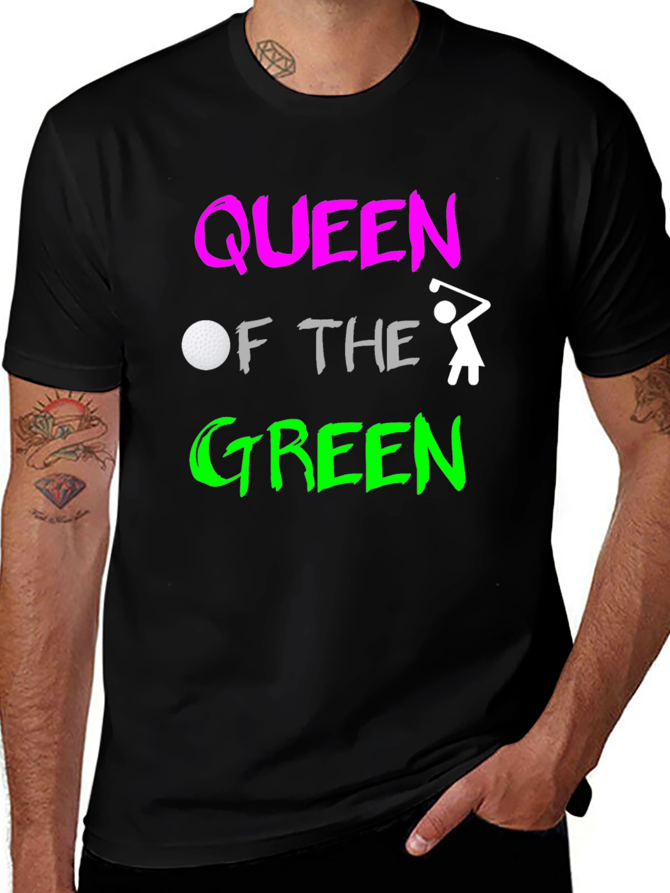 Queen of the Green Womens Golf T-Shirt