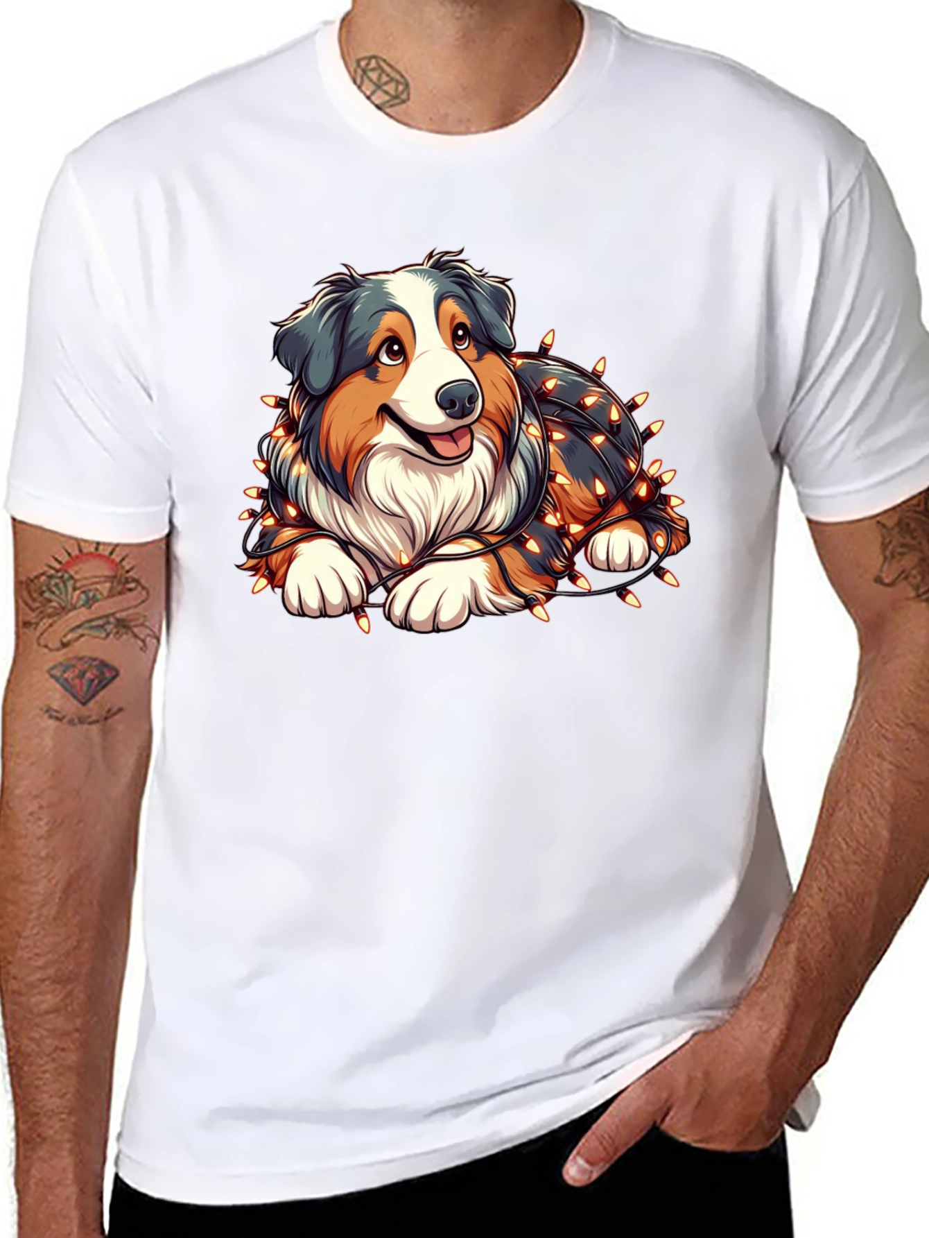 Festive Dog Graphic Tee - Holiday Cheer!