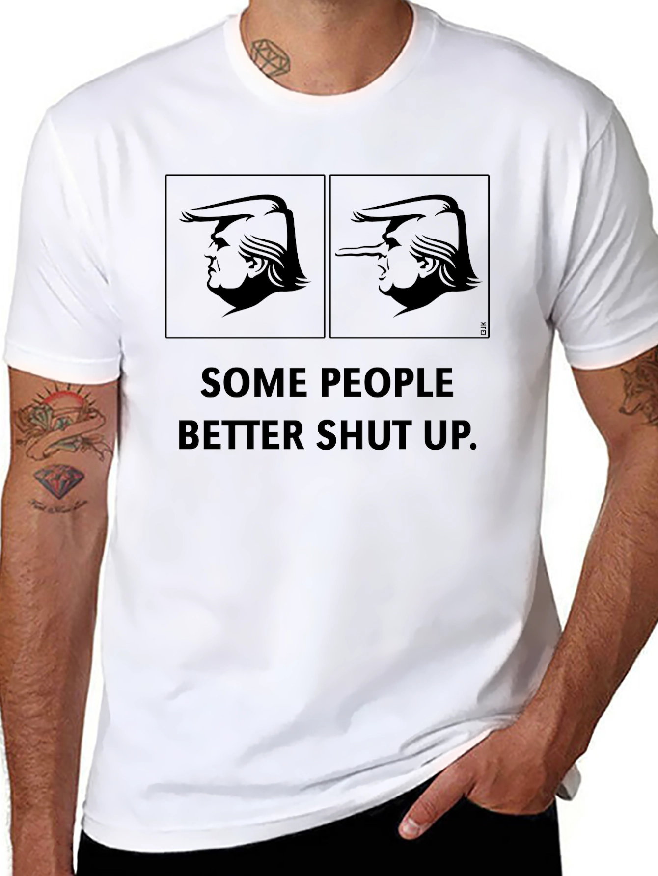 Trump Some People Better Shut Up Black T-Shirt