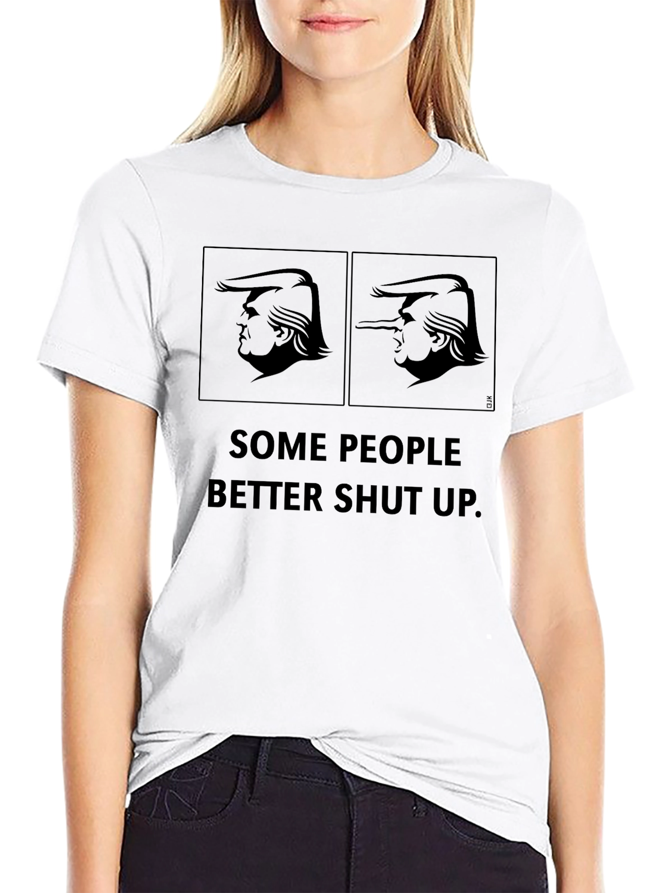 Trump Some People Better Shut Up Black T-Shirt