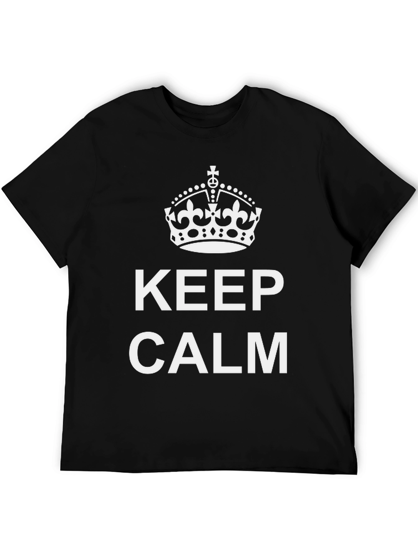 Keep Calm Graphic Tee - Black Cotton Blend