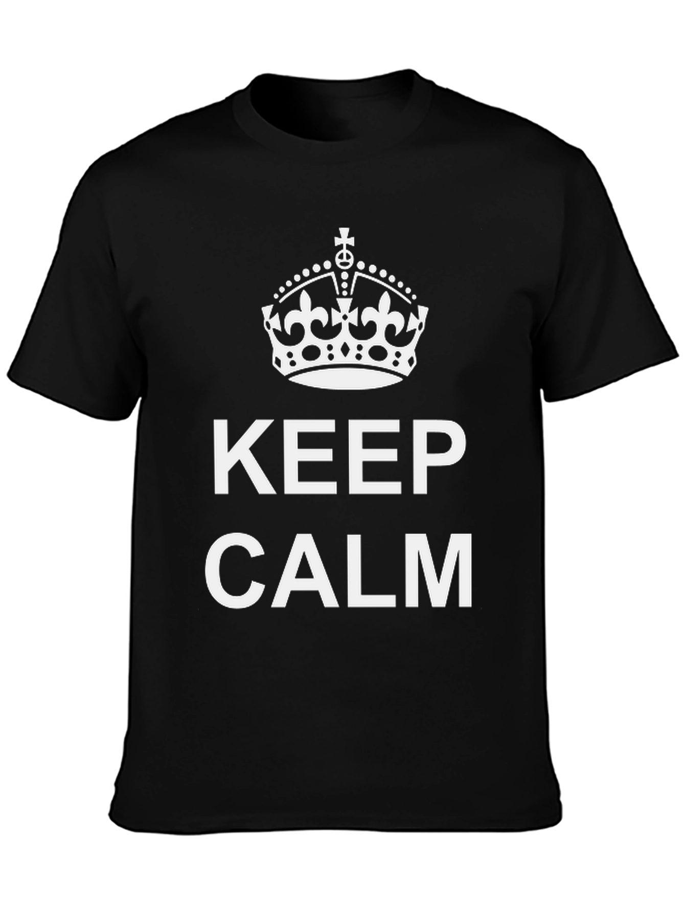 Keep Calm Graphic Tee - Black Cotton Blend