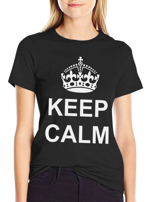 Keep Calm Graphic Tee - Black Cotton Blend