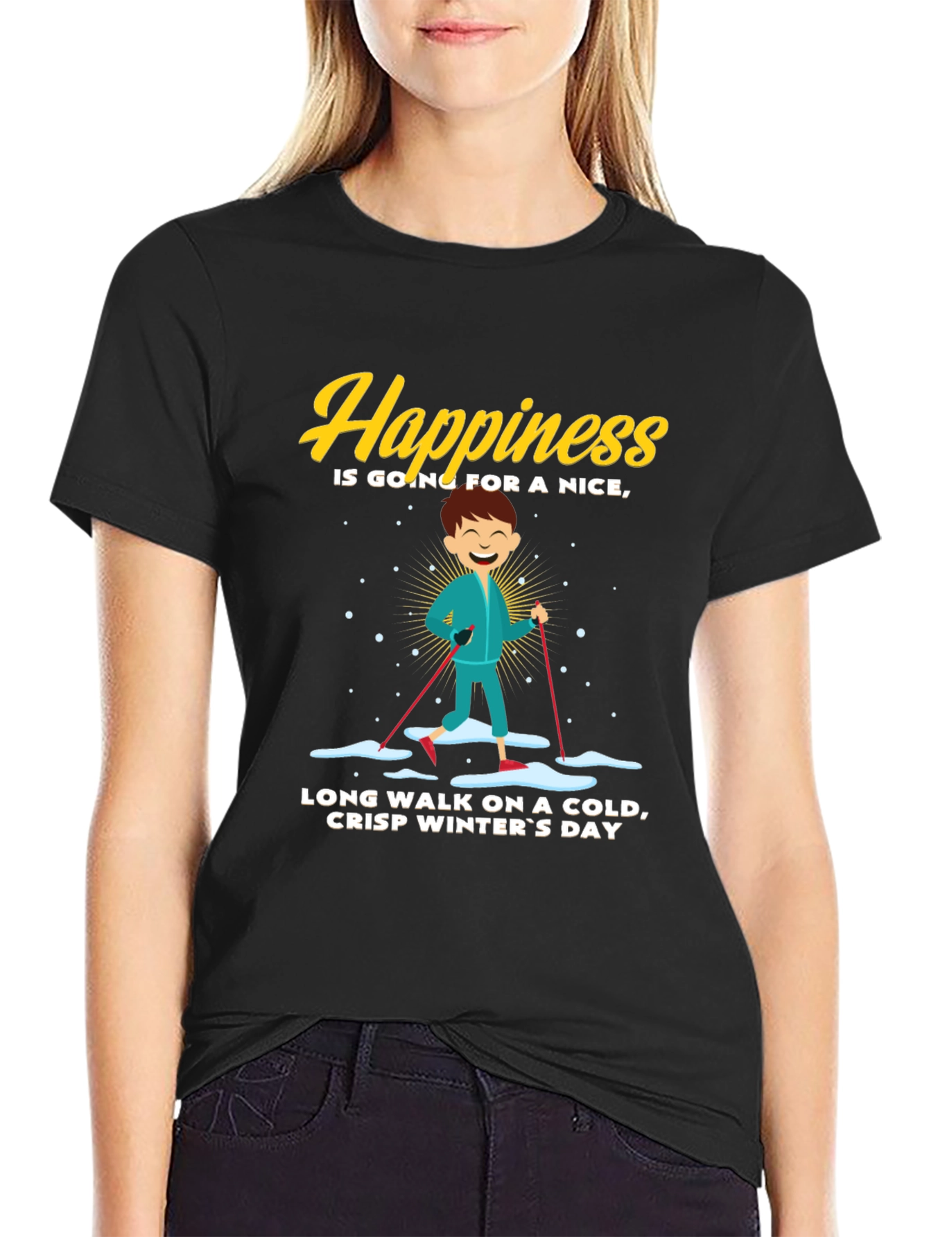 Happiness Winter Walk Graphic Tee