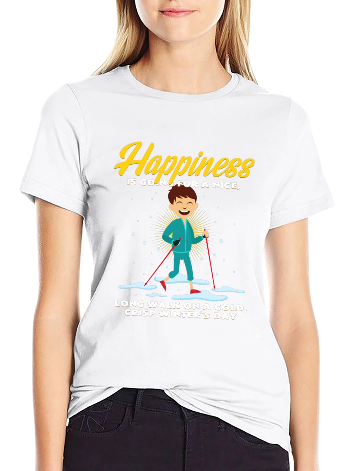 Happiness Winter Walk Graphic Tee
