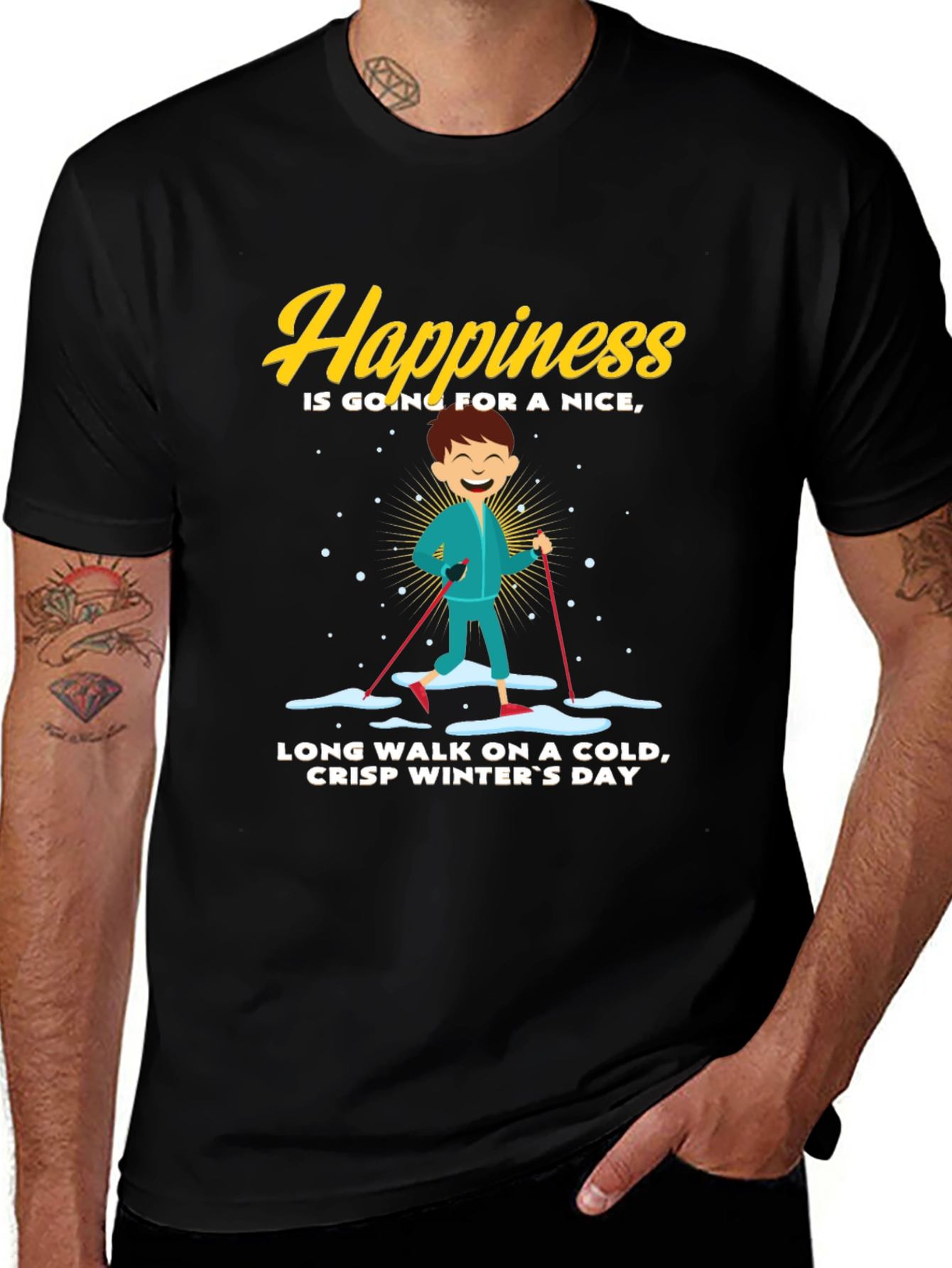 Happiness Winter Walk Graphic Tee