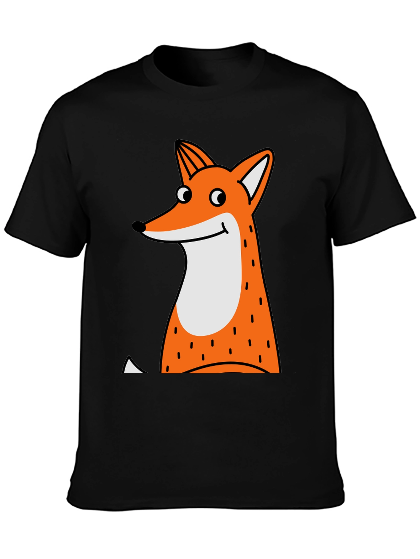 Fun Fox Graphic T-Shirt - Black Cotton Tee