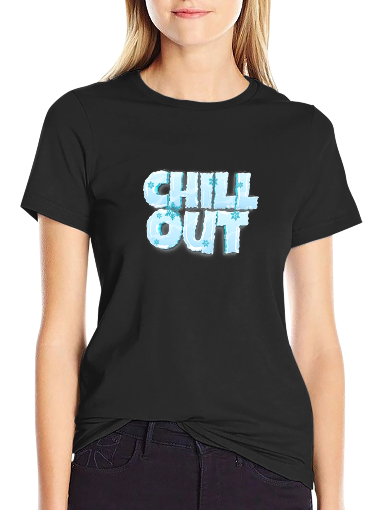 Chill Out Ice Lettering Black T-Shirt