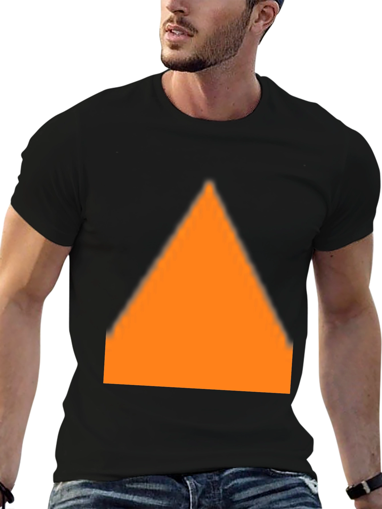 Bold Triangle Graphic Black T-Shirt