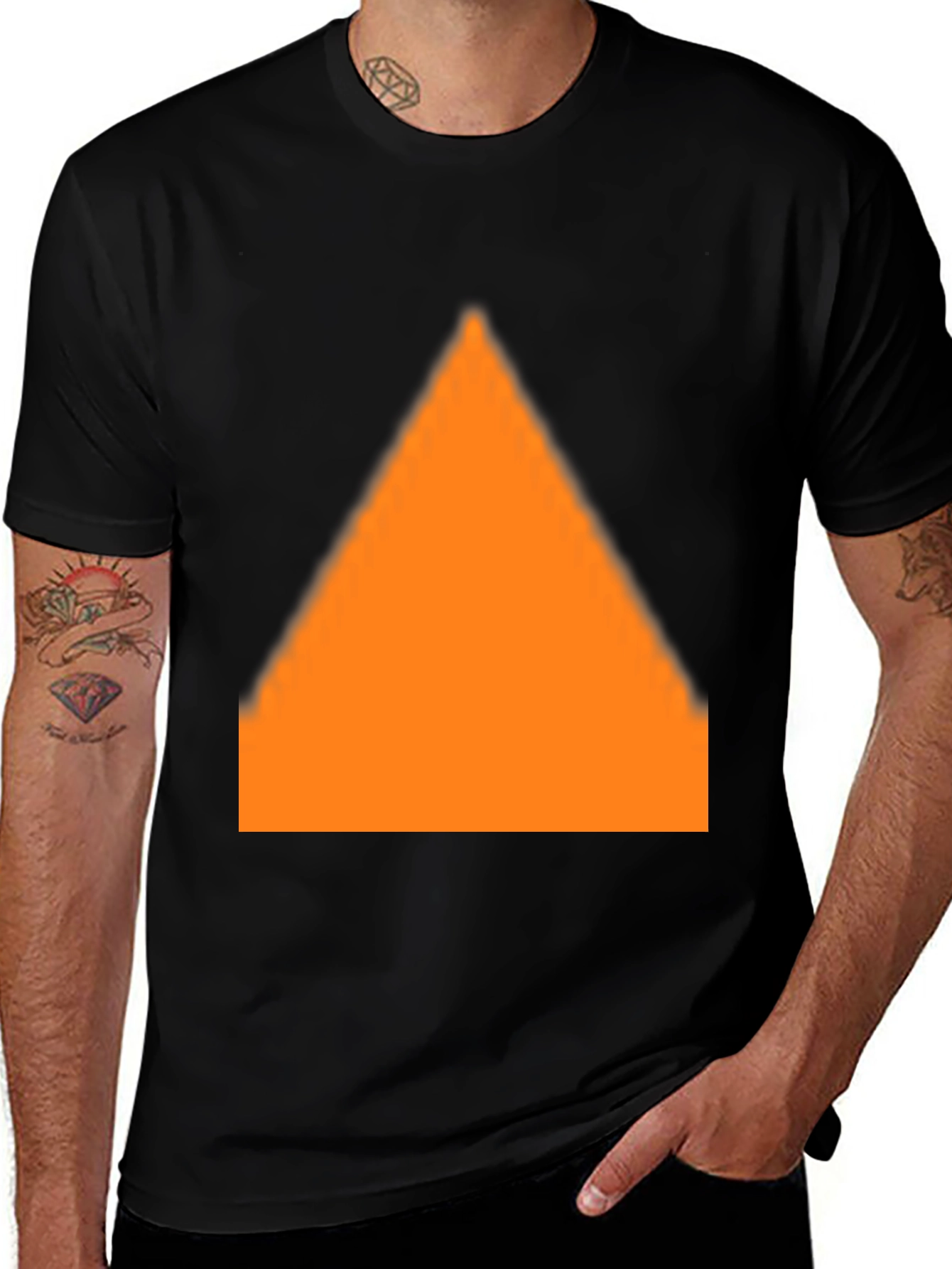 Bold Triangle Graphic Black T-Shirt