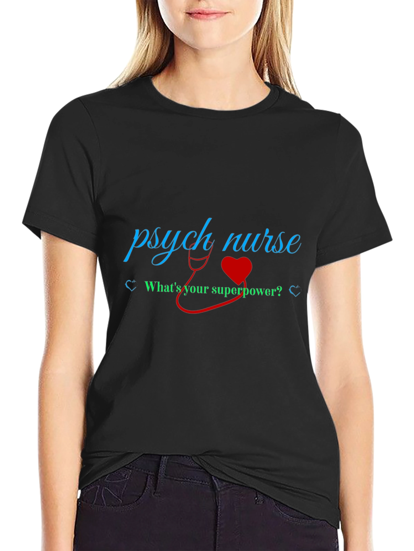Psych Nurse Superpower T-Shirt - Black