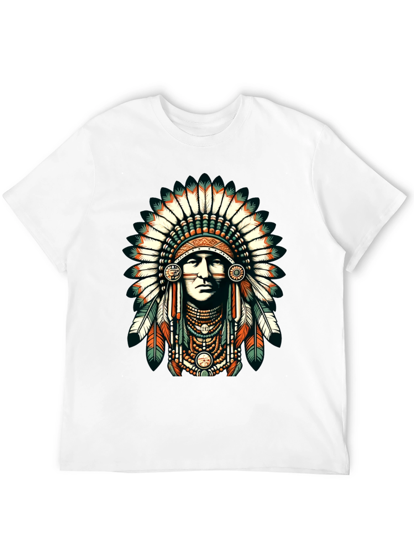 Native American Headdress Graphic Tee - Black