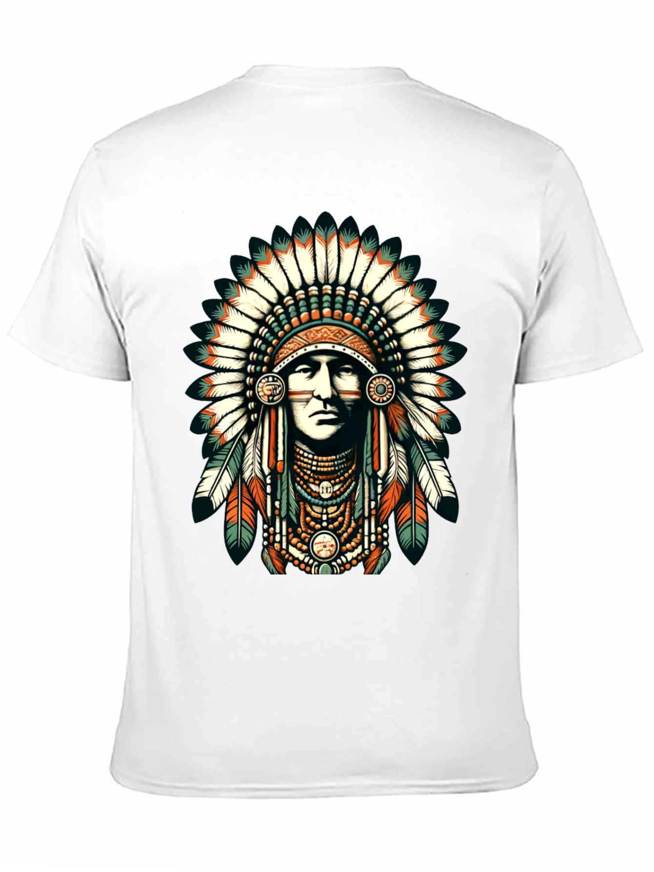 Native American Headdress Graphic Tee - Black