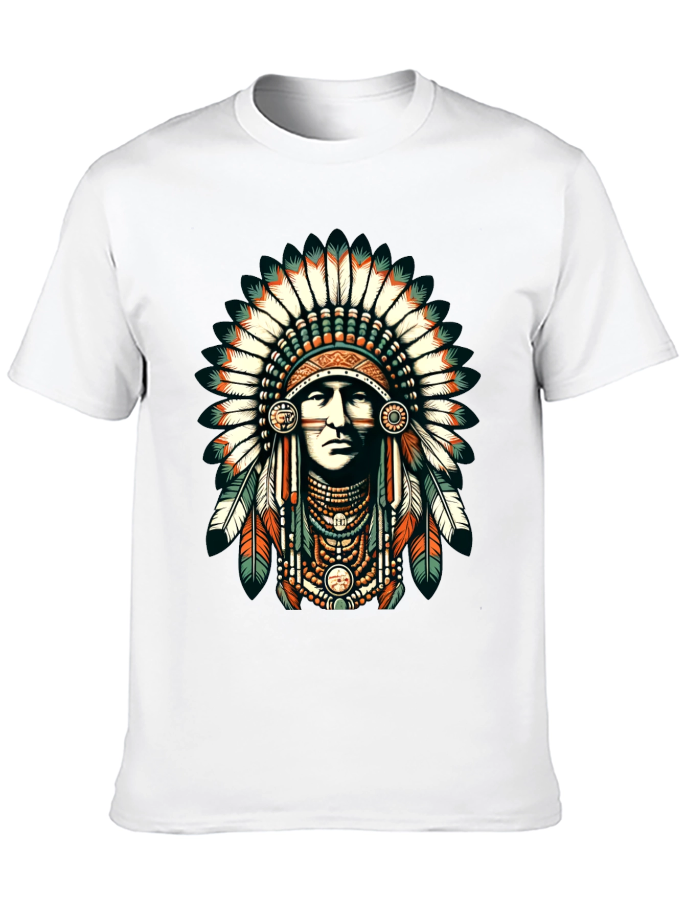 Native American Headdress Graphic Tee - Black