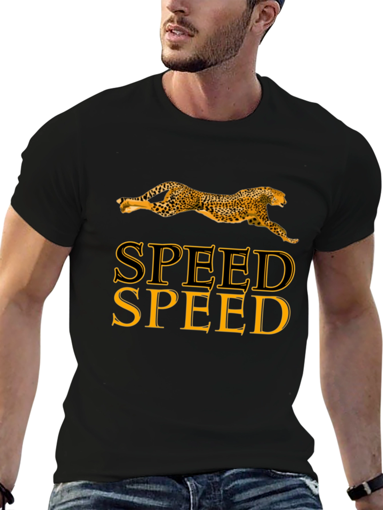Speed Cheetah Black T-Shirt