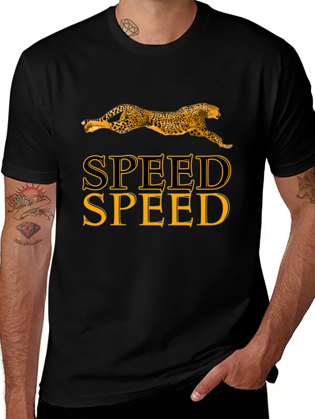Speed Cheetah Black T-Shirt