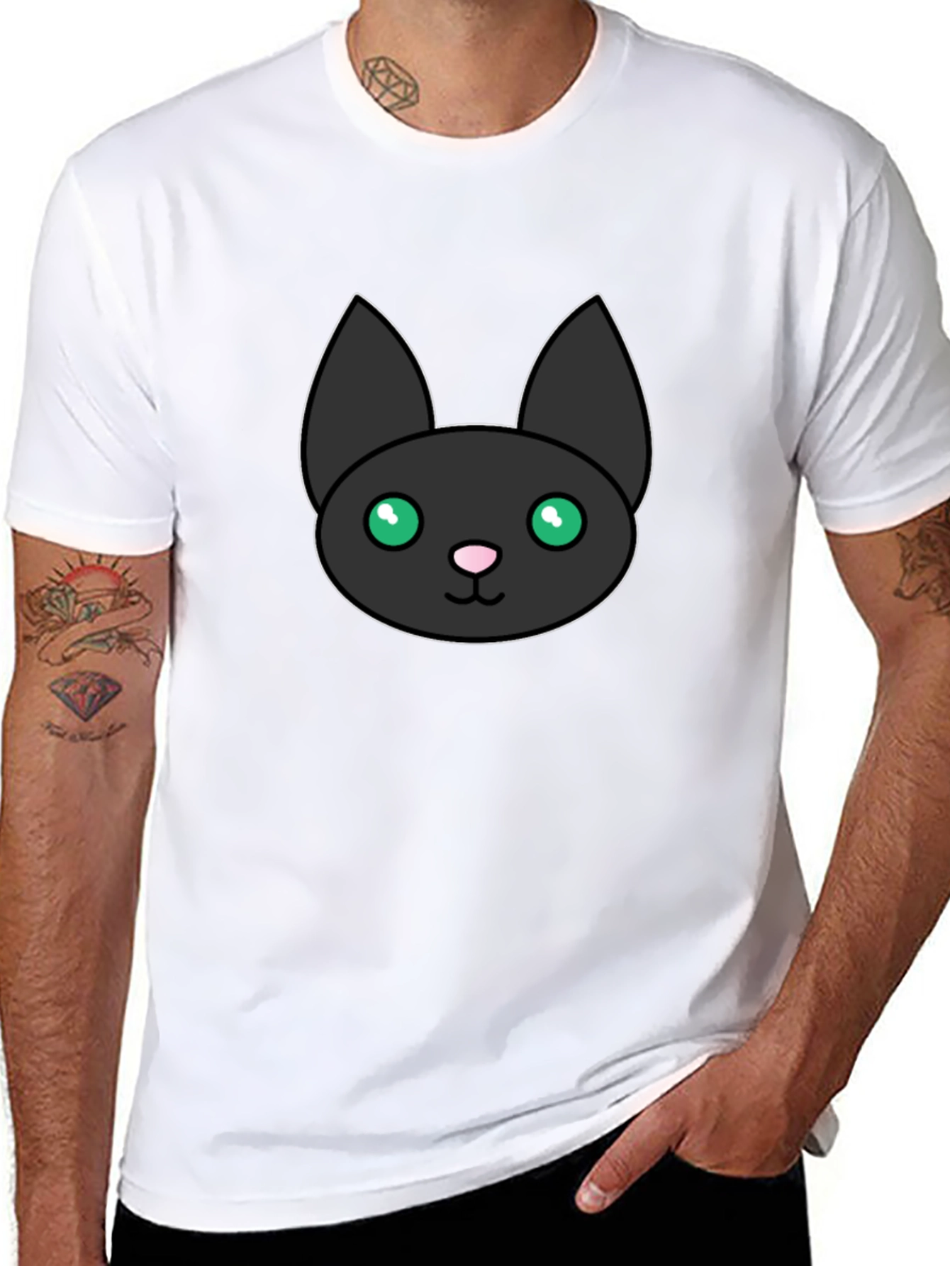 Black Cat Graphic Tee - Cute Kitten Shirt