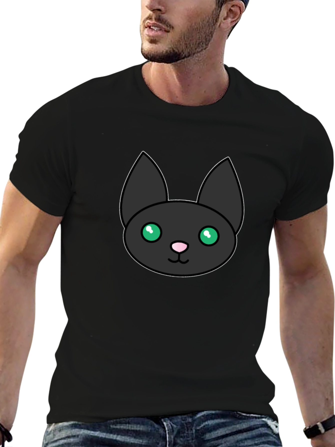 Black Cat Graphic Tee - Cute Kitten Shirt