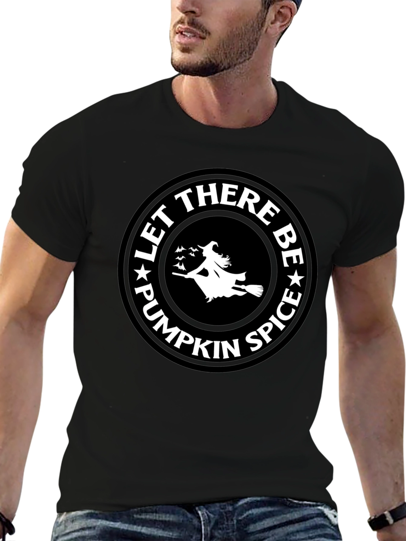 Let There Be Pumpkin Spice Black T-Shirt
