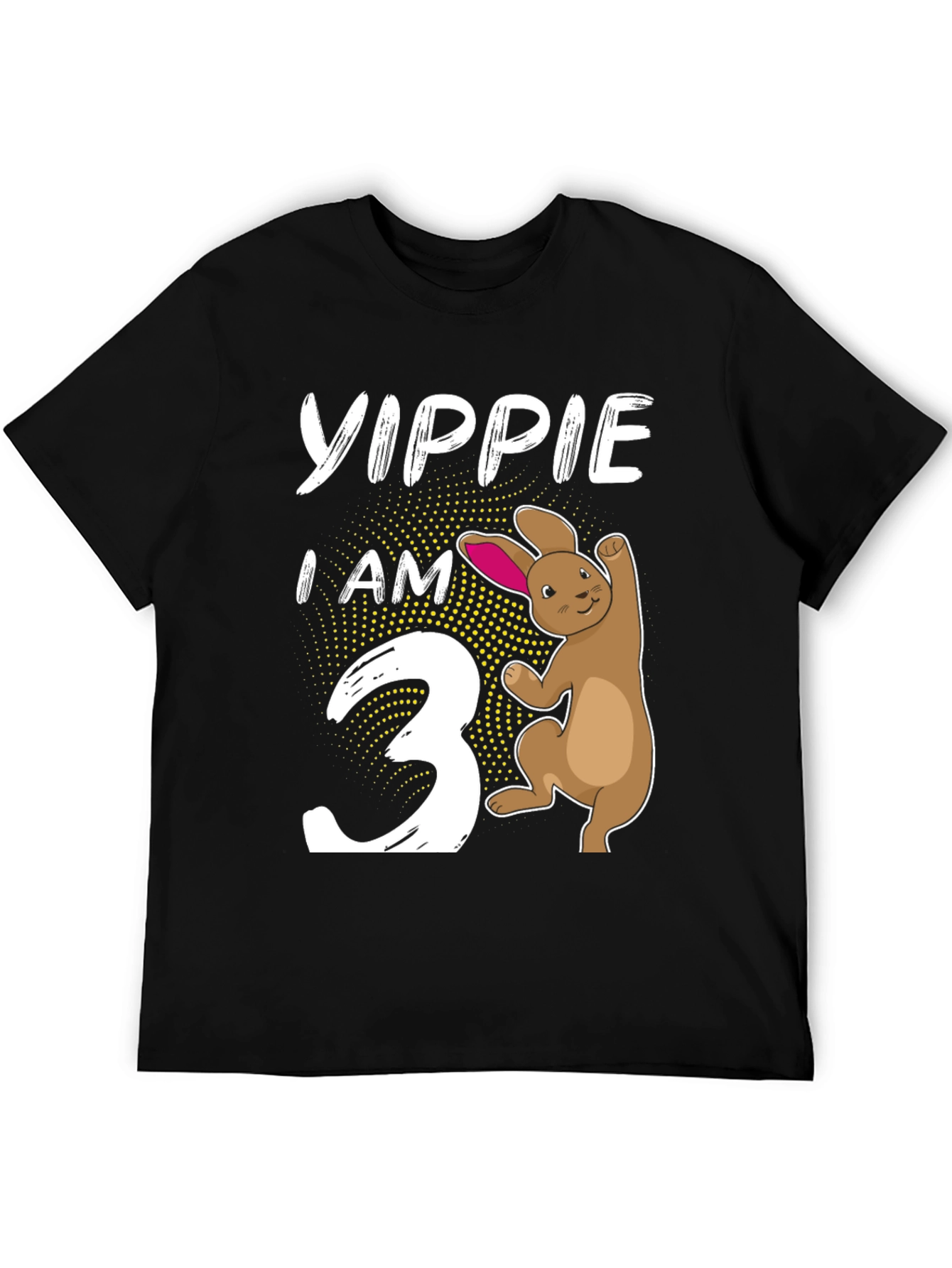 Yippie I Am 3 Birthday Bunny T-Shirt