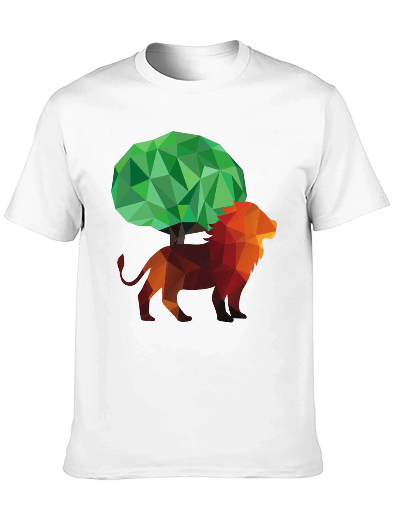 Abstract Lion & Tree Graphic T-Shirt - Unique Design