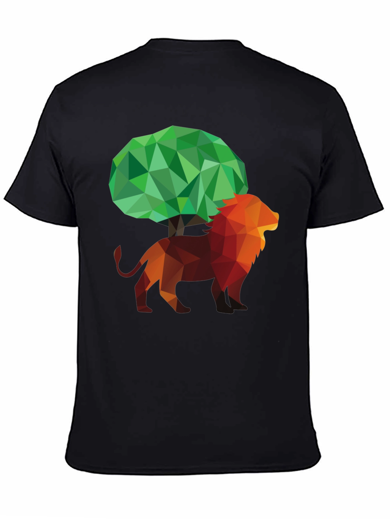 Abstract Lion & Tree Graphic T-Shirt - Unique Design