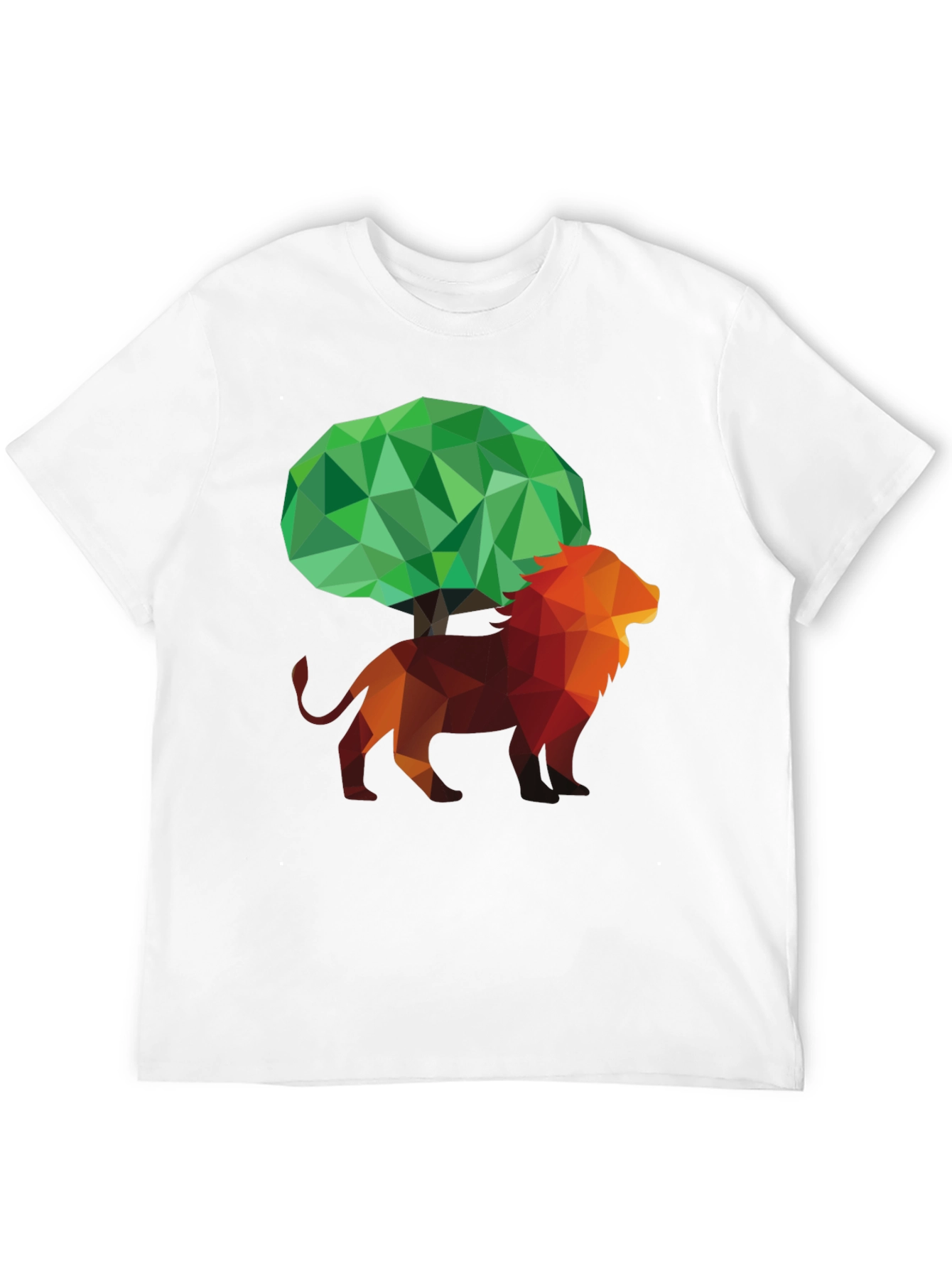 Abstract Lion & Tree Graphic T-Shirt - Unique Design