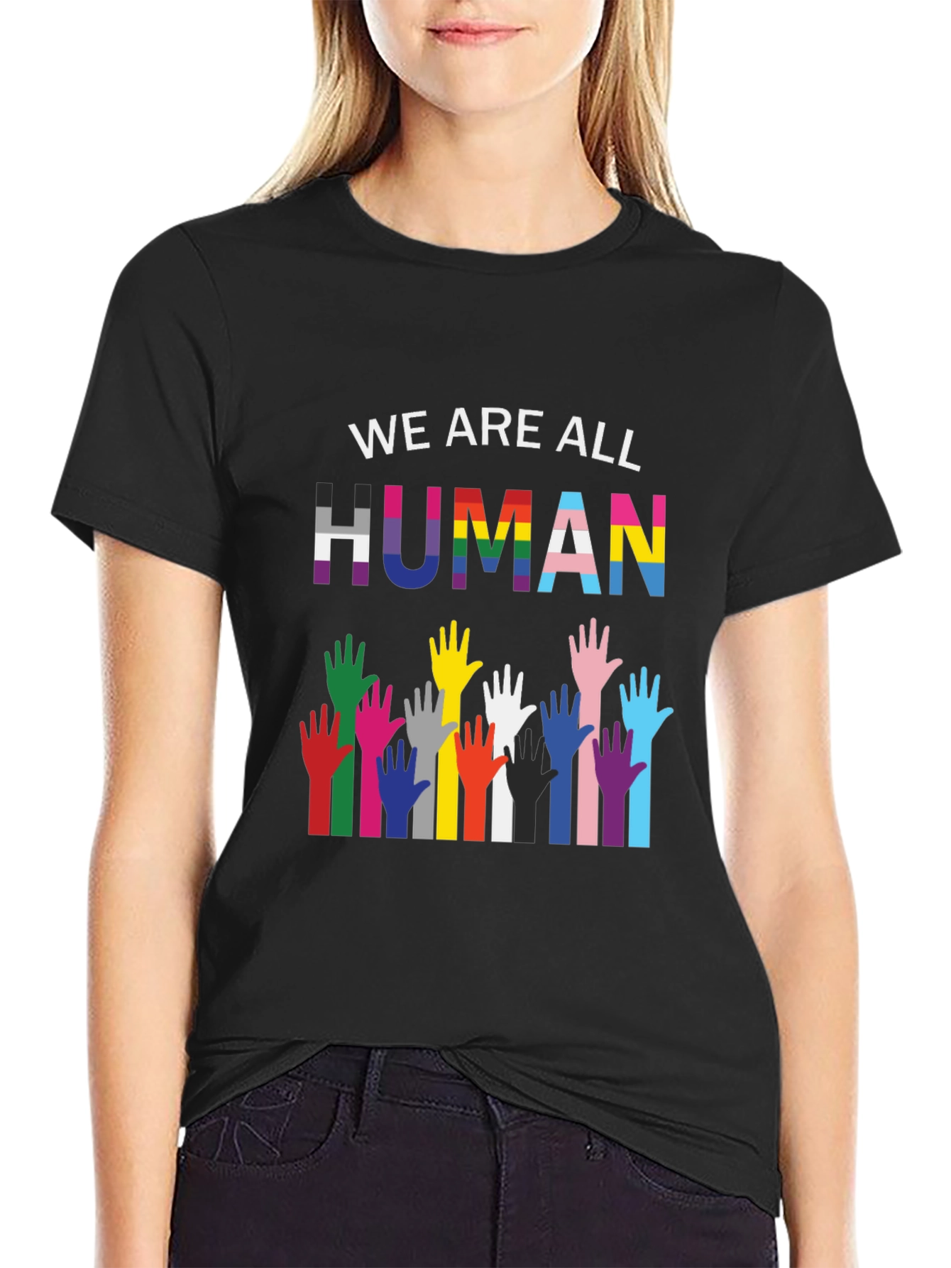 Equality Black T-Shirt - We Are All Human