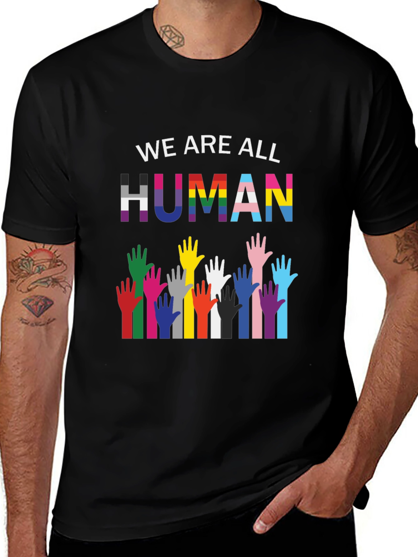 Equality Black T-Shirt - We Are All Human