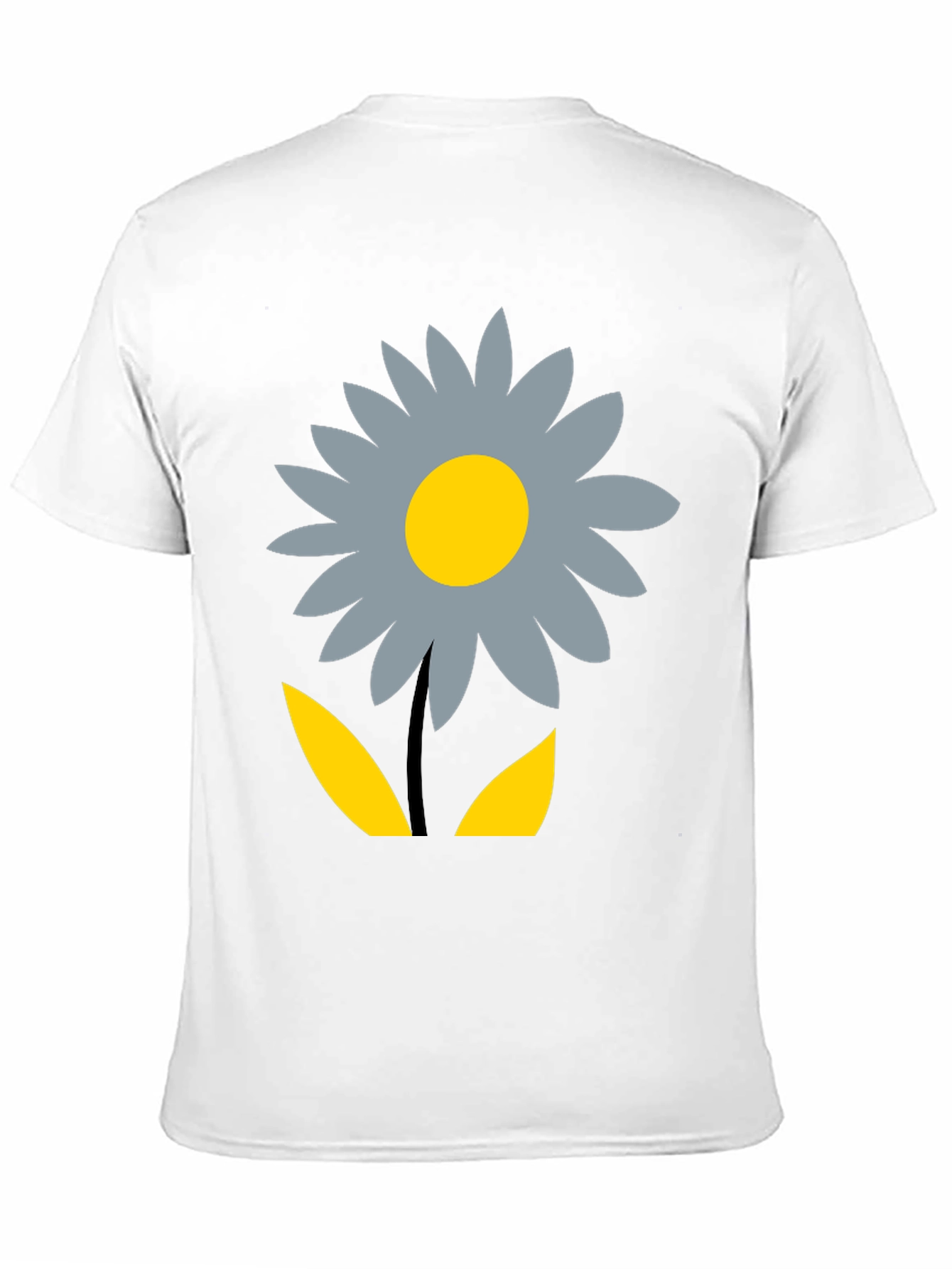 Floral Graphic Print T-Shirt - Casual Black Tee