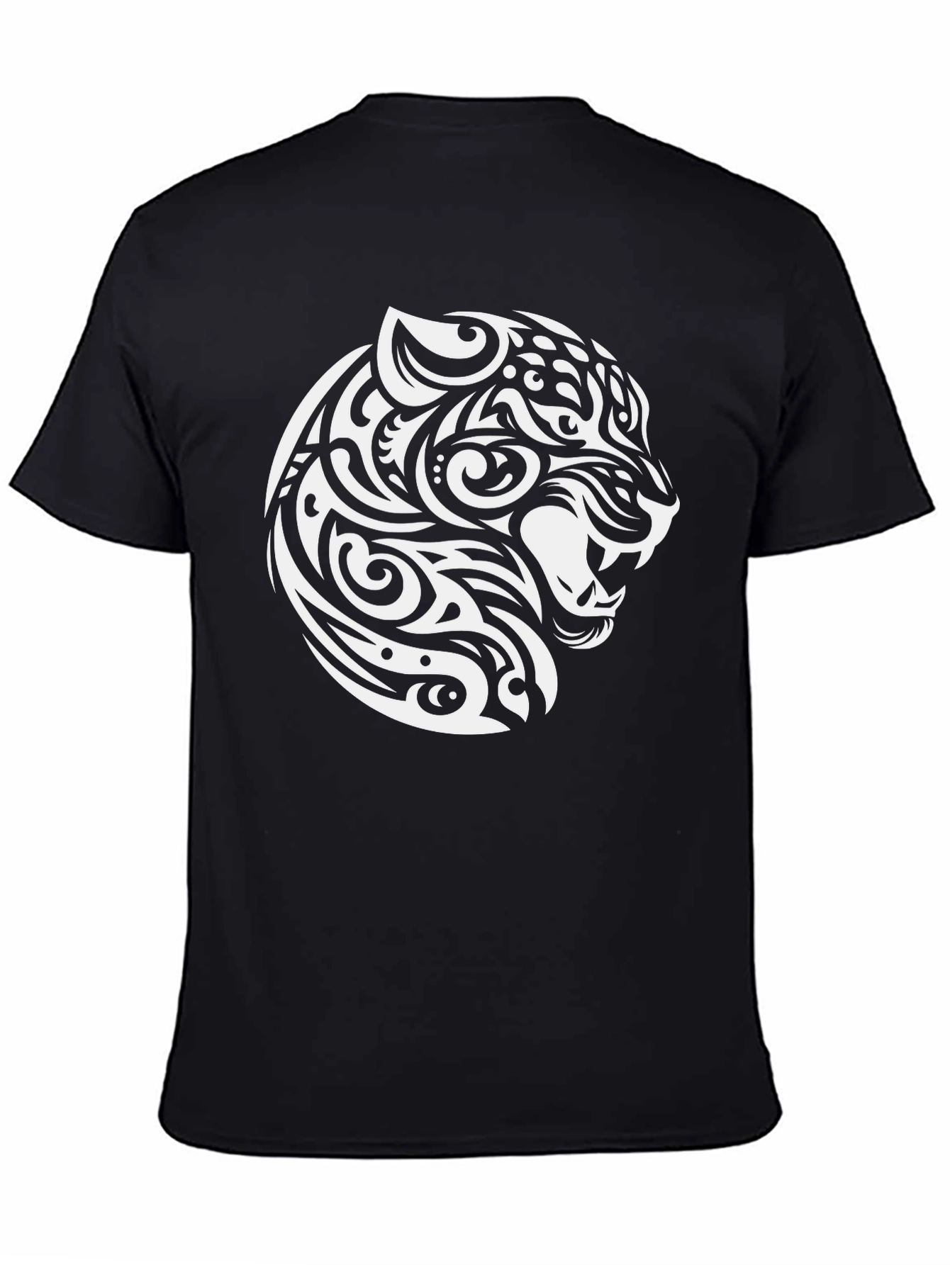 Tribal Jaguar Print Black T-Shirt