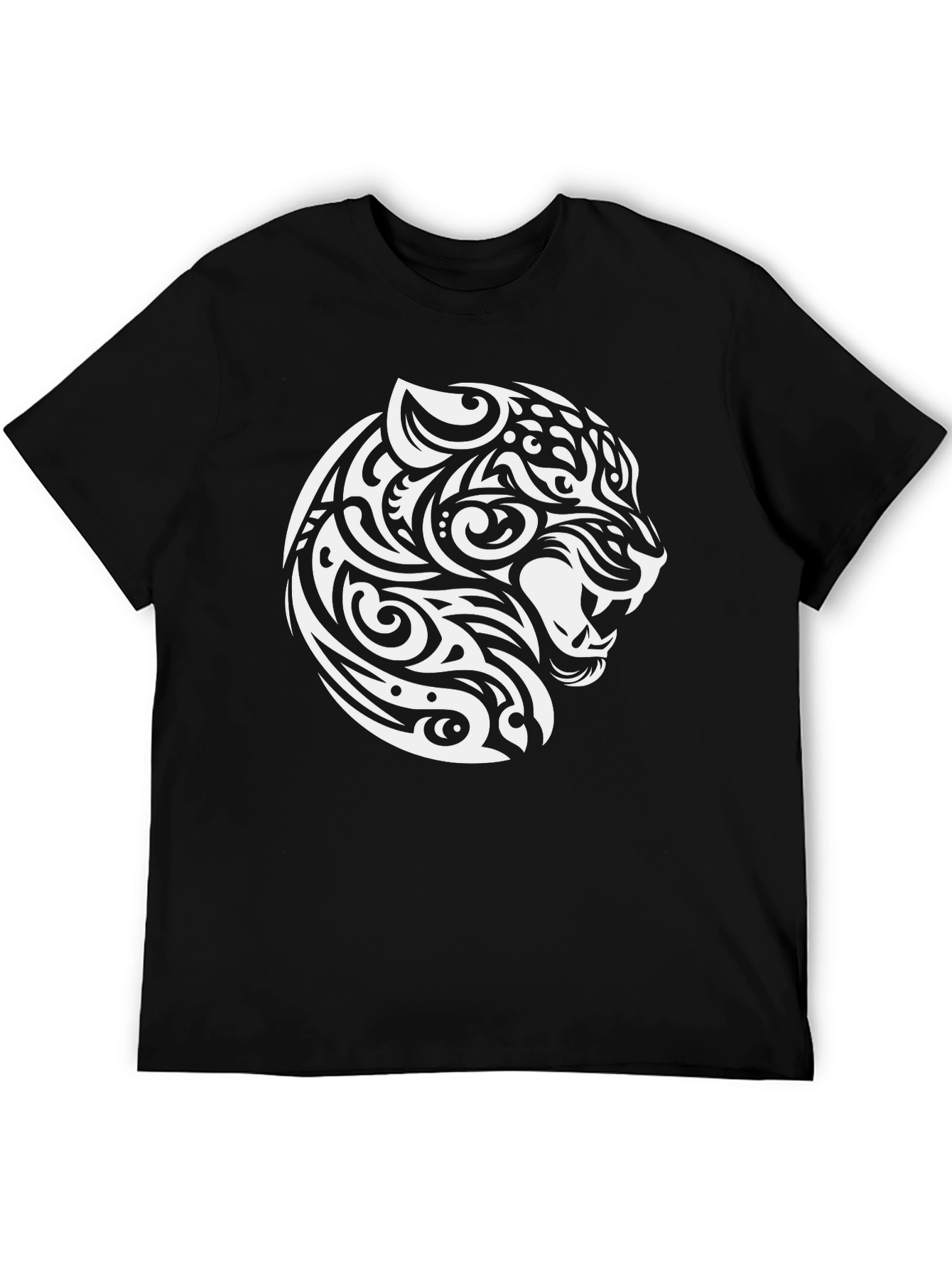 Tribal Jaguar Print Black T-Shirt