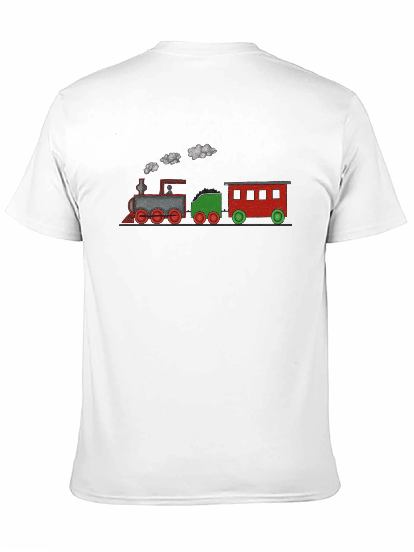 Train Graphic Tee - Black Cotton Blend T-Shirt